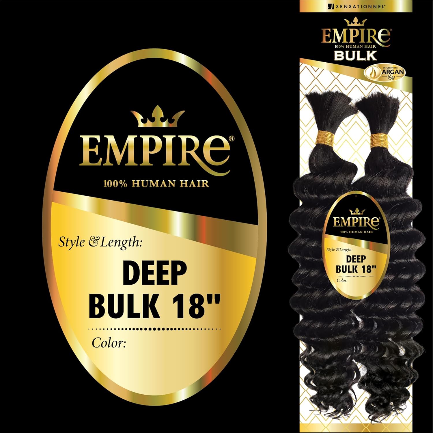 Sensationnel Empire – Extensiones de cabello humano de 18 pulgadas para trenzas de cabello humano con caja sin nudos o rizos sueltos, HH Empire Deep