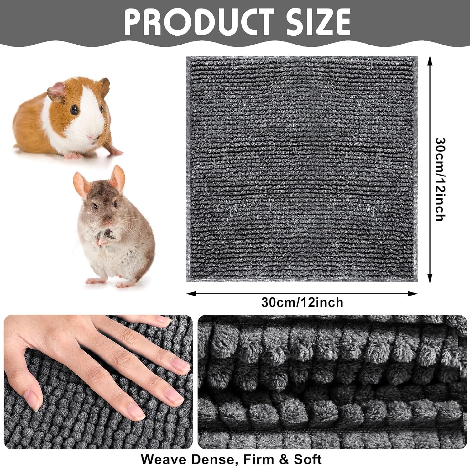 Juego de 4 piezas de ropa de cama de cobaya, cobaya, almohadillas de forro polar lavables para orina reutilizables, tapete de entrenamiento de