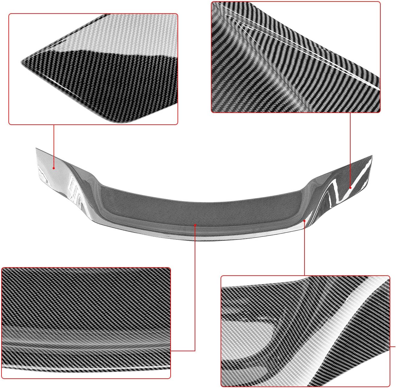 Alerón trasero apto para Mercedes Benz W204 C250 C300 C63 2008-2014 ABS pintado de ABS alerón trasero alerón de alerón de alerón de alerón de ala