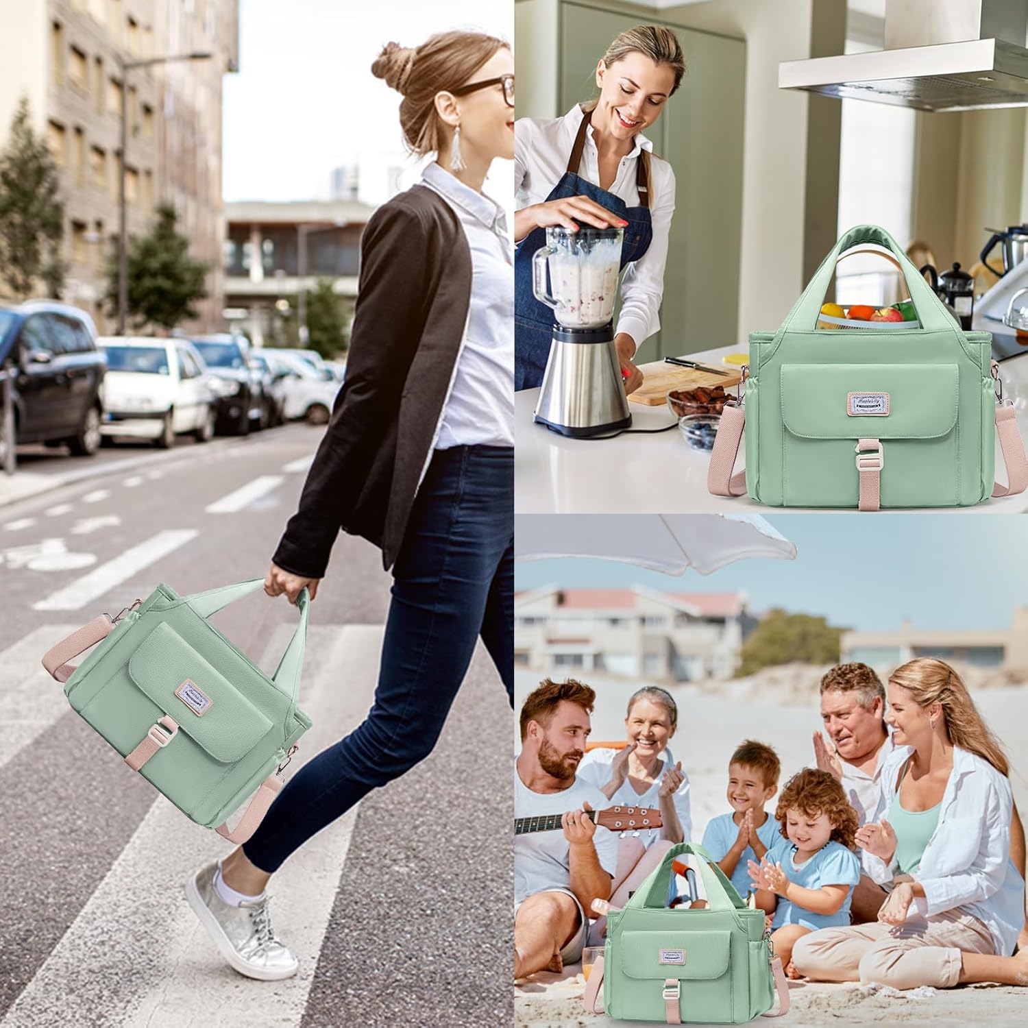 Lonchera para hombres y mujeres, lonchera grande aislada, bolsa de almuerzo a prueba de fugas para adultos, bolsa de almuerzo reutilizable con