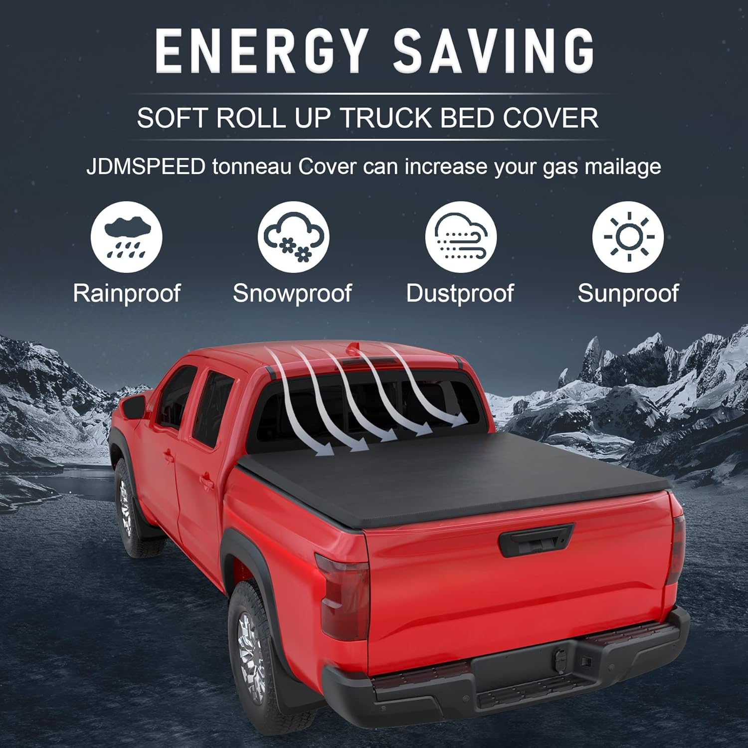JDMSPEED Funda enrollable suave para caja de camioneta compatible con Nissan Titan 2004-2015 de 5.5 pies, accesorios solo para modelos con sistema