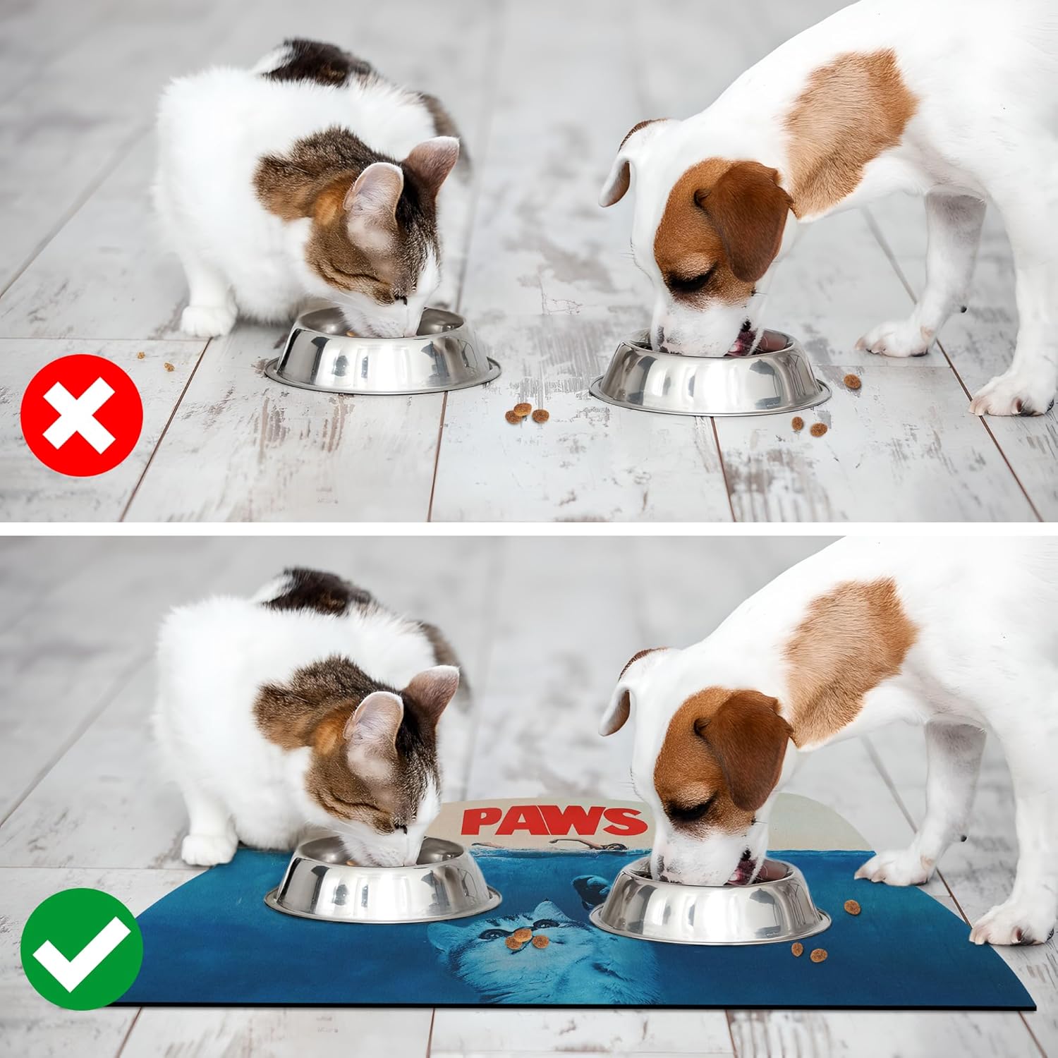 Tapete de comida para gatos  Tapete de alimentación de mascotas para el suelo antideslizante impermeable  Tapete súper absorbente para cuenco de