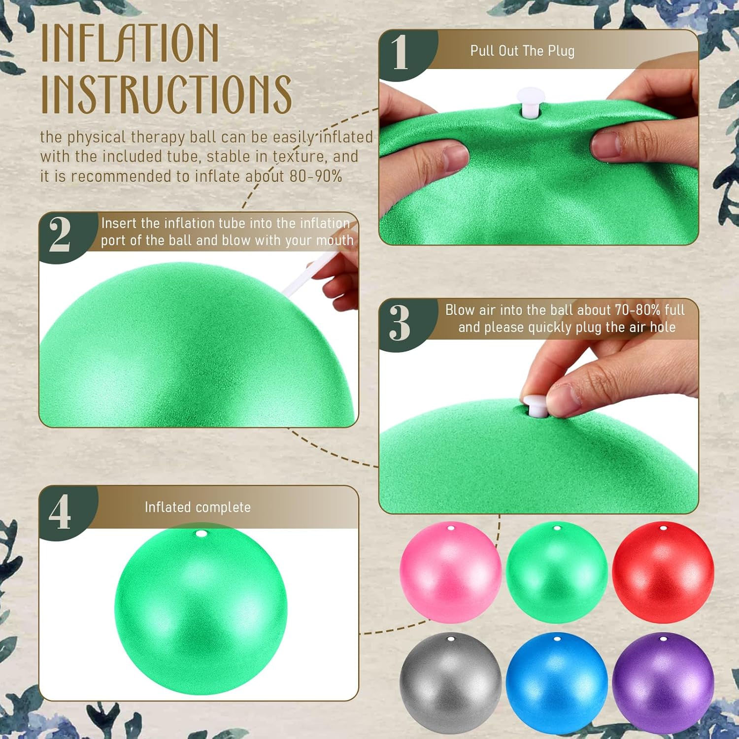 Hungdao 24 bolas pequeñas de pilates de 9 pulgadas para yoga, aula, bola de barre para clases de aeróbic, pelota de yoga para entrenamiento de