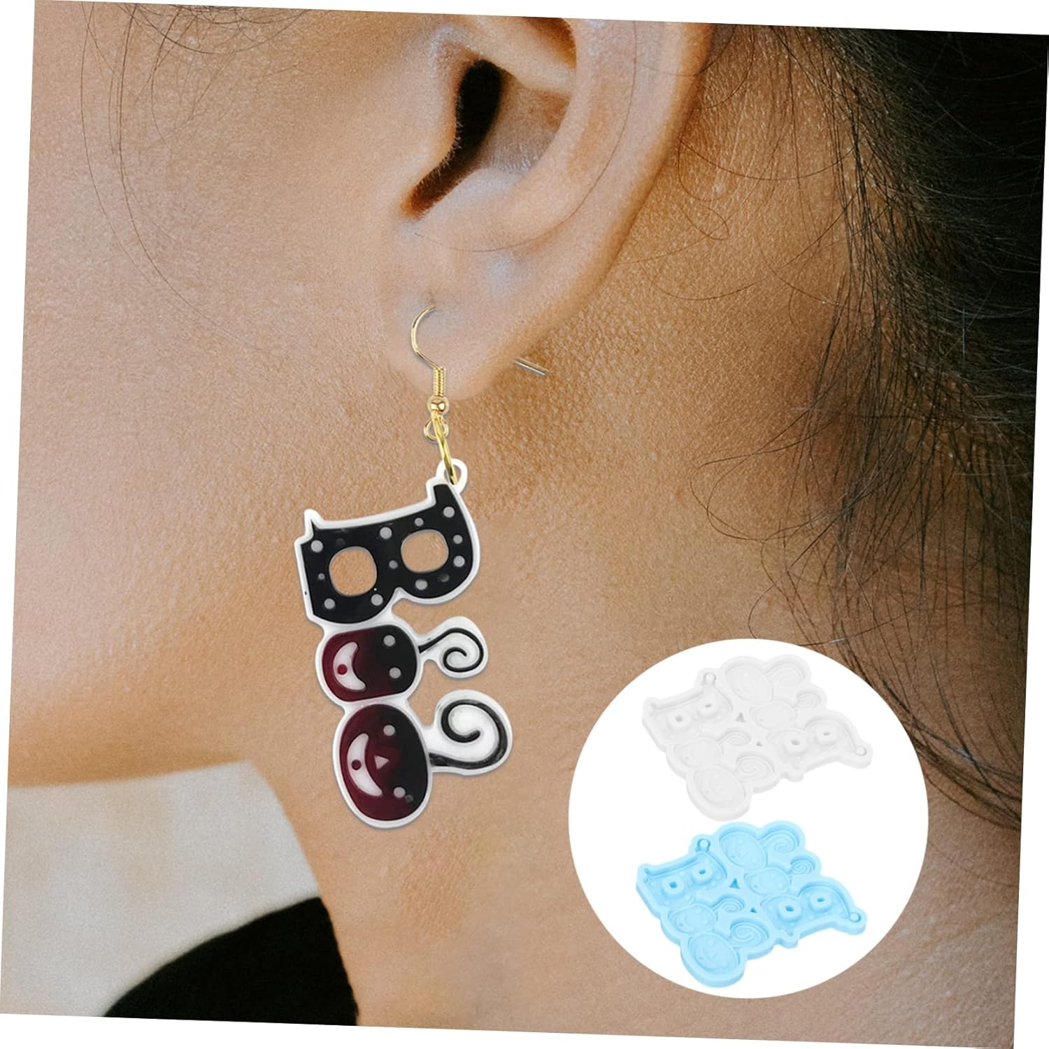 COHEALI 10 piezas de accesorios de vacaciones kit de resina epoxica jabón moldes de silicona moldes de arcilla colgante aretes moldes de silicona