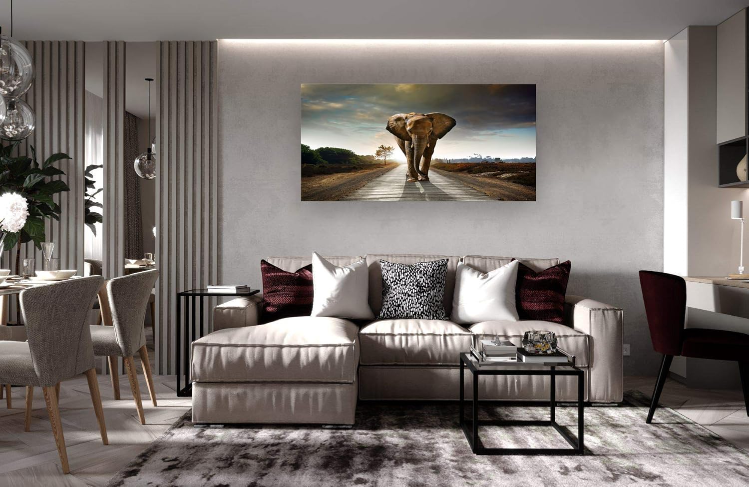 Muolunna D1250 Impresiones en lienzo de elefantes, arte de pared, fotos de animales, pintura sobre lienzo, decoración para sala de estar,