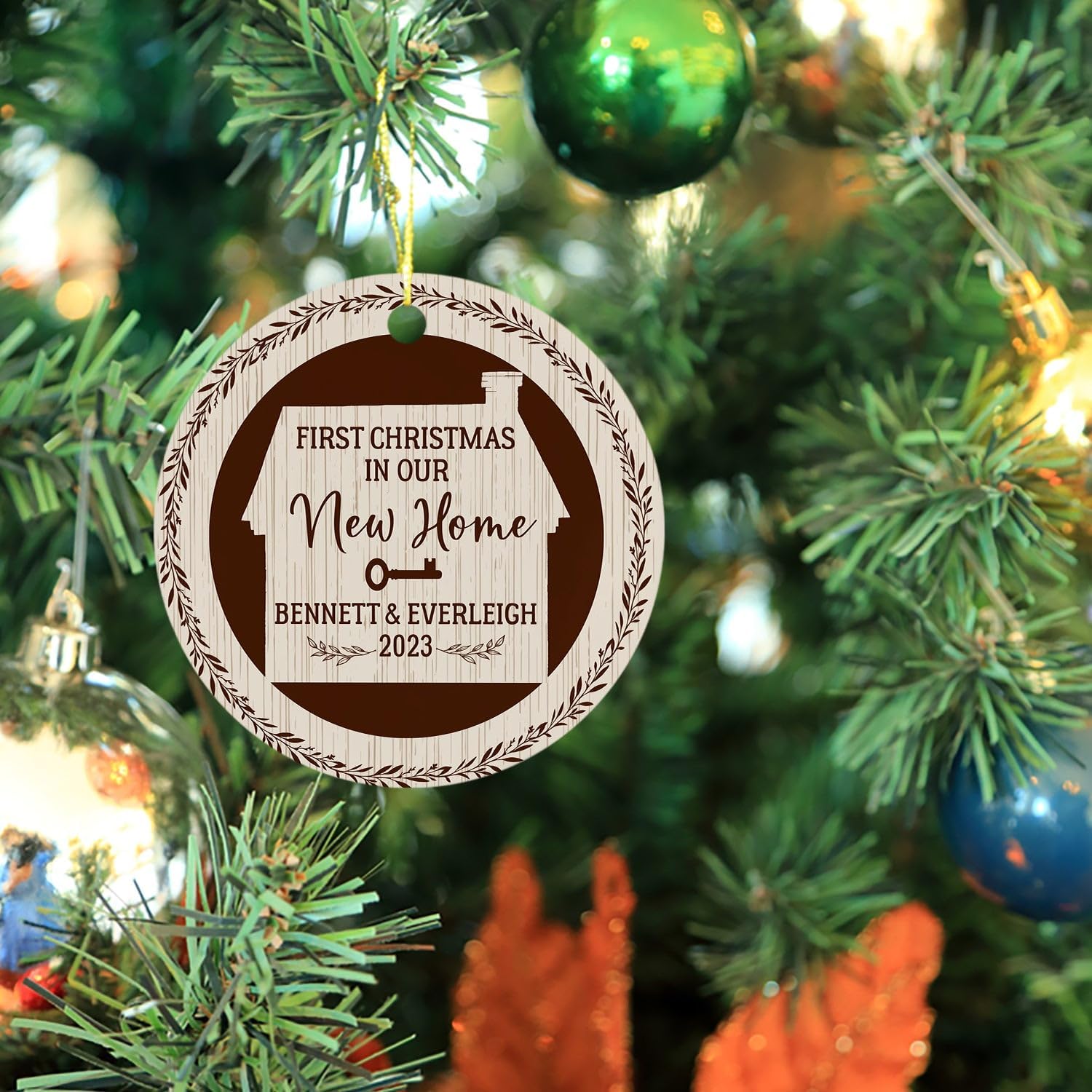 Adorno de nuestra primera Navidad en nuestro nuevo hogar, 1 Navidad personalizada en nuestro nuevo recuerdo del hogar 2024, recuerdo de inauguración