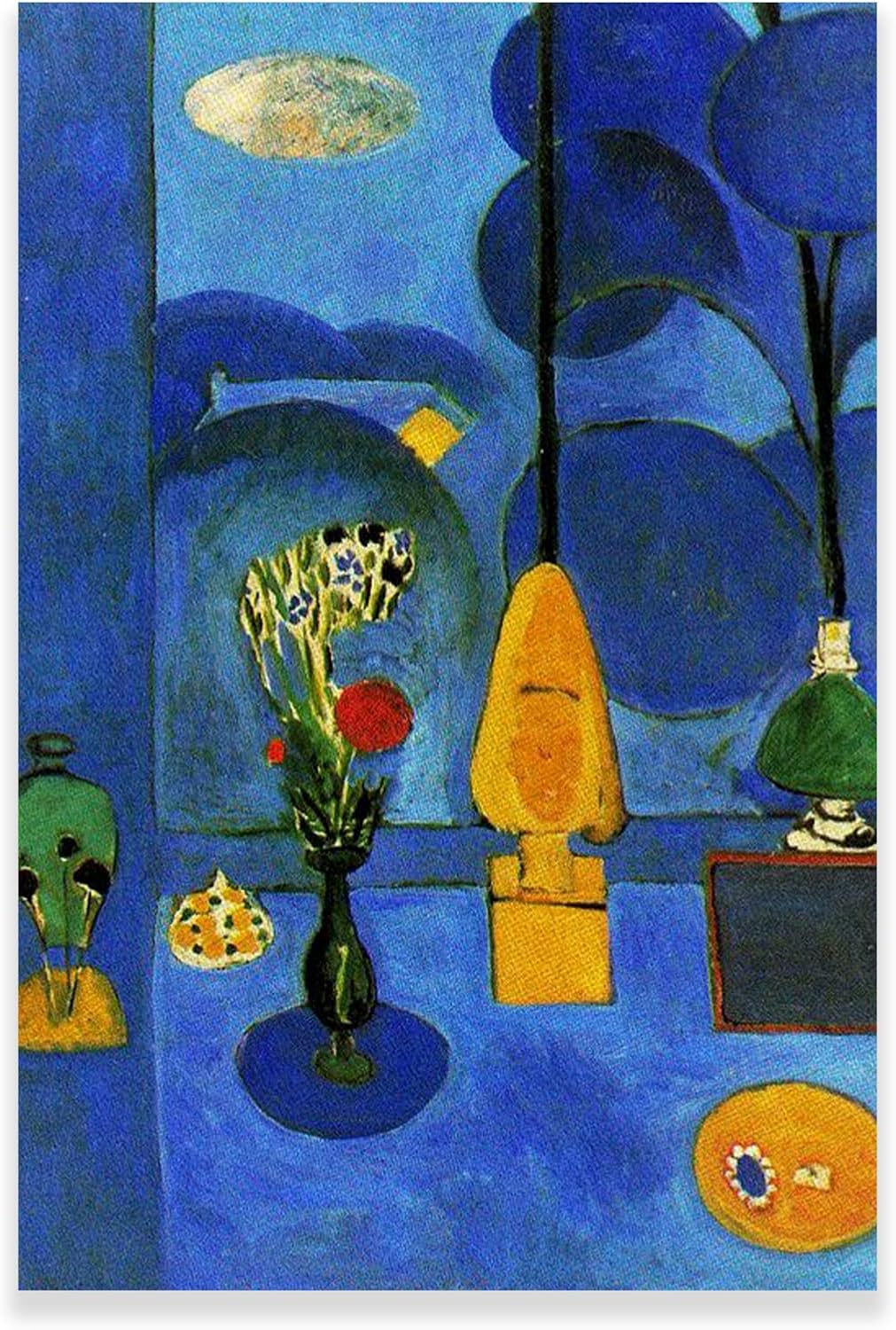 Henri Matisse – Arte de pared con texto en inglés The Blue Window, de Henri Matisse, arte para pared, reproducción de lienzo, póster de pintura de