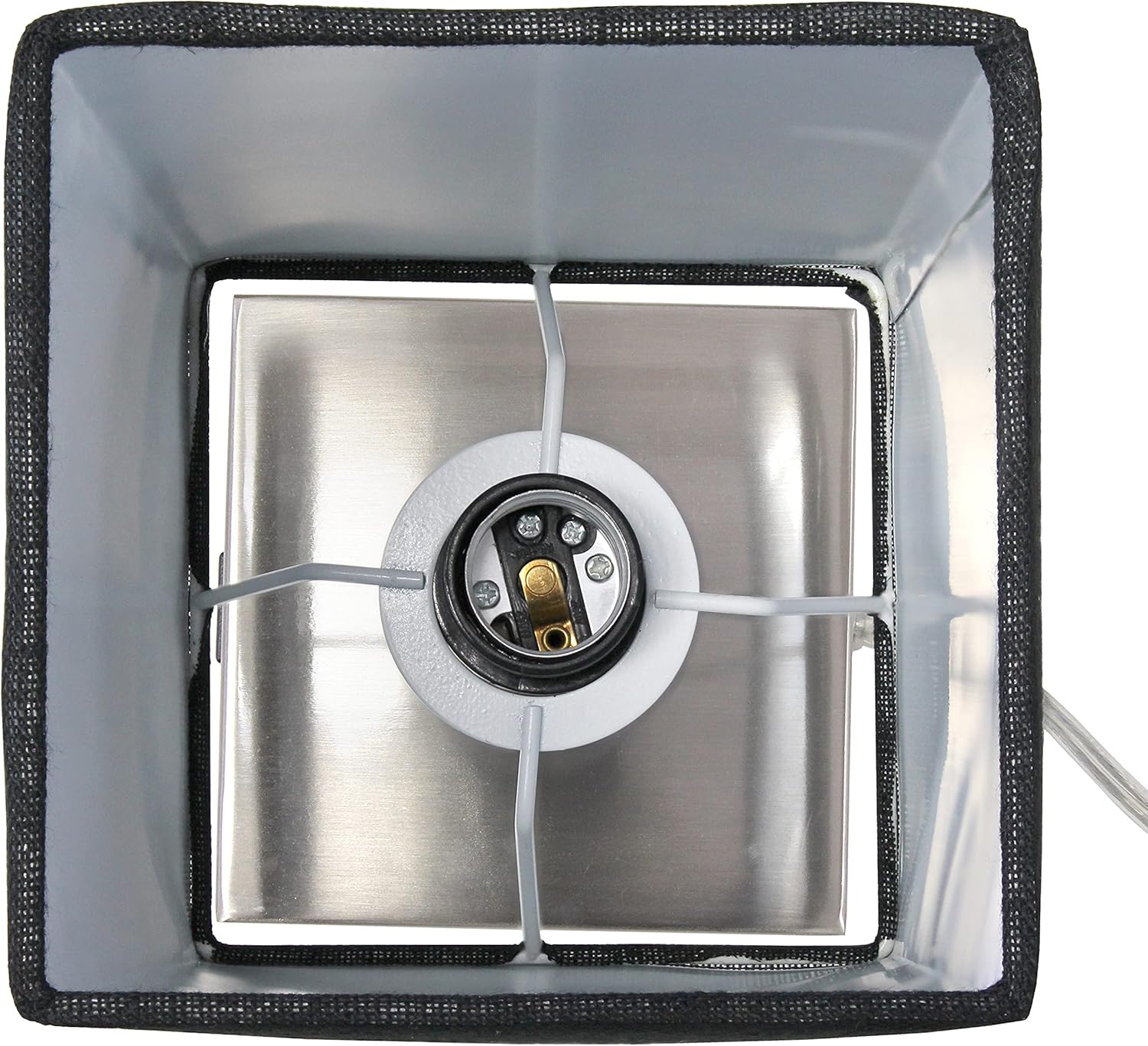 Simple Designs LT1087-BLK – Lámpara de mesa con carga USB de níquel cepillado pequeño con interruptor de cadena, color negro