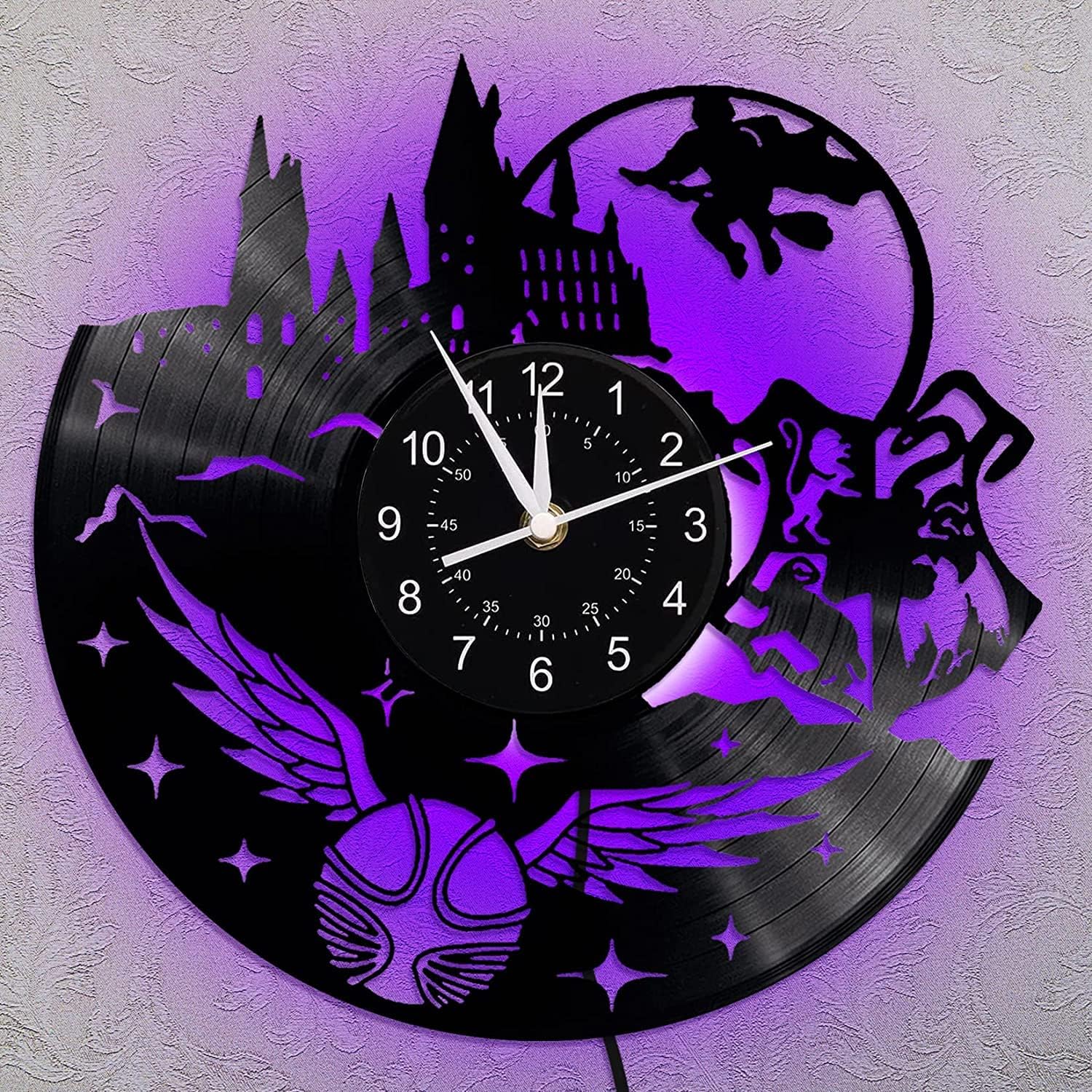 Harry – Reloj de pared de disco de vinilo creativo de 7 colores, reloj de luz nocturna, regalos para amantes de Harry, niños, niñas, hombres y