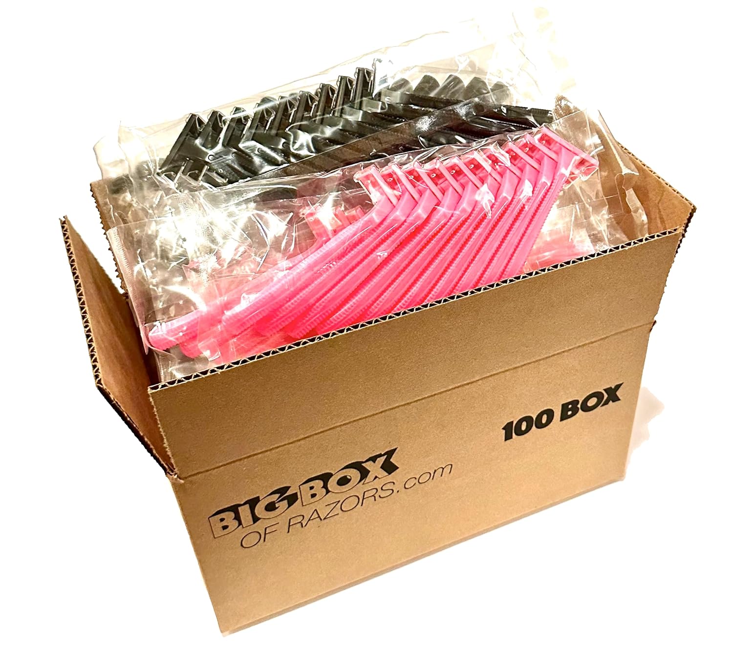 100 cuchillas de afeitar desechables de bajo costo en color rosa y negro a granel, afeitadoras de calidad hotelera de acero inoxidable de doble hoja