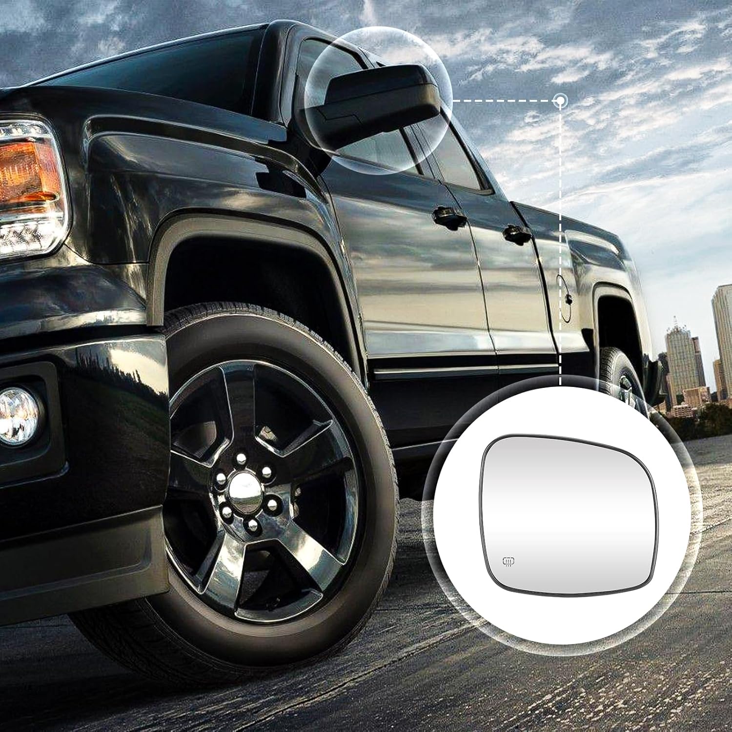 Espejo izquierdo y derecho con calefacción para Dodge Grand Caravan 2008-2020, para Chrysler Town & Country 2008-2016, para RAM CV 2012-2015, para