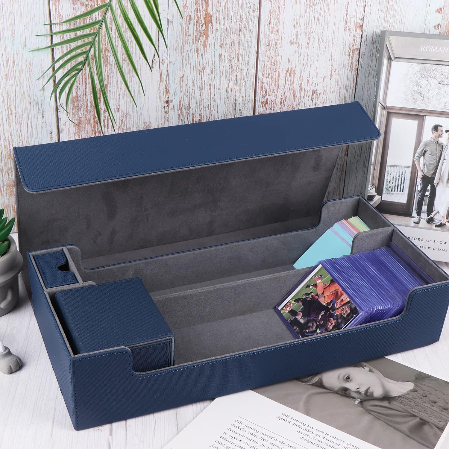 1 caja de almacenamiento con carga superior de tarjetas, caja de almacenamiento para más de 550 tarjetas mágicas, tarjetas de béisbol, funda de