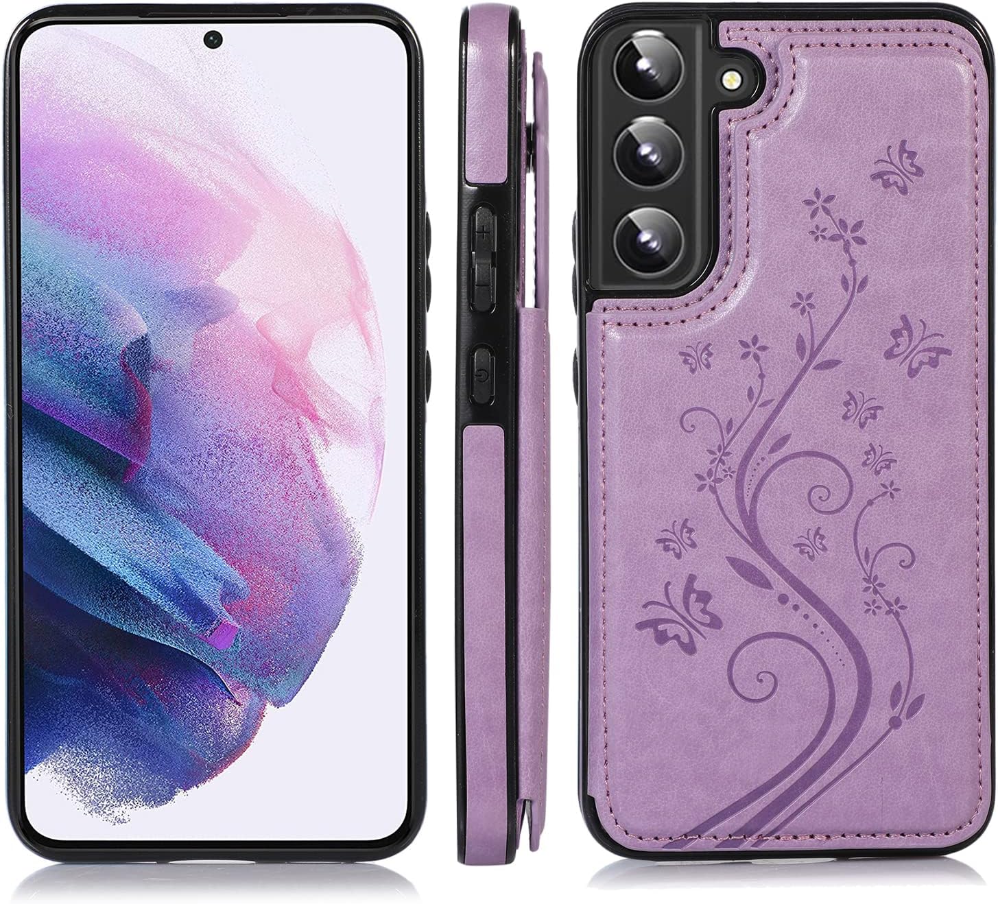 UEEBAI Funda para Samsung Galaxy A13 5GA04s, Funda De Cuero PU De Lujo Dos Cierre Magnético Ranuras Para Tarjetas Función De Soporte En Relieve