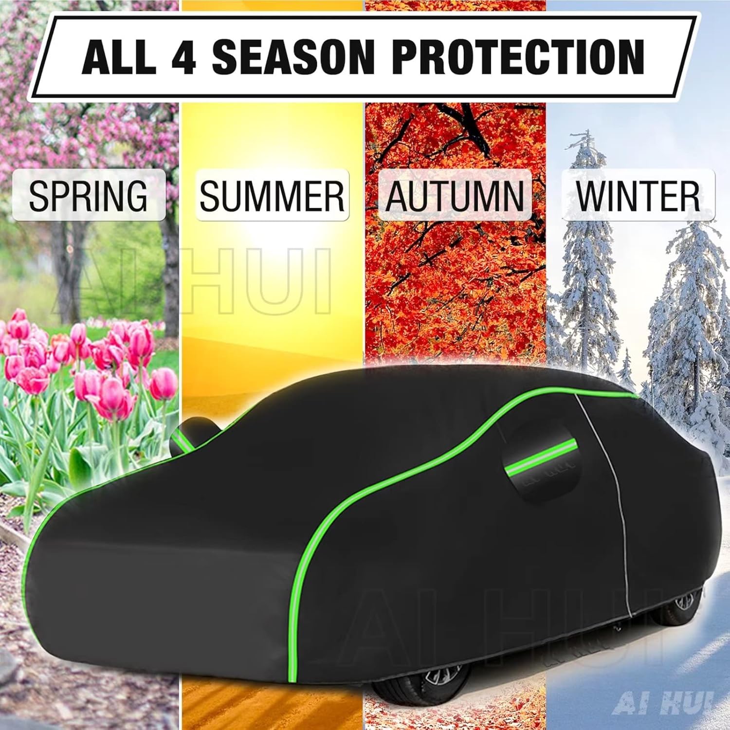 AI HUI Funda para automóvil compatible con Nissan NP300 Navara, cubierta impermeable para todo tipo de clima, cubierta exterior completa impermeable
