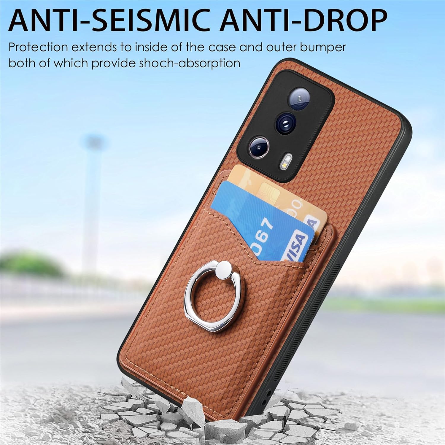 Asuwish Funda de teléfono para Xiaomi 13 LiteCivi 2 5G Funda tipo cartera con protector de pantalla de vidrio templado, soporte de anillo delgado,