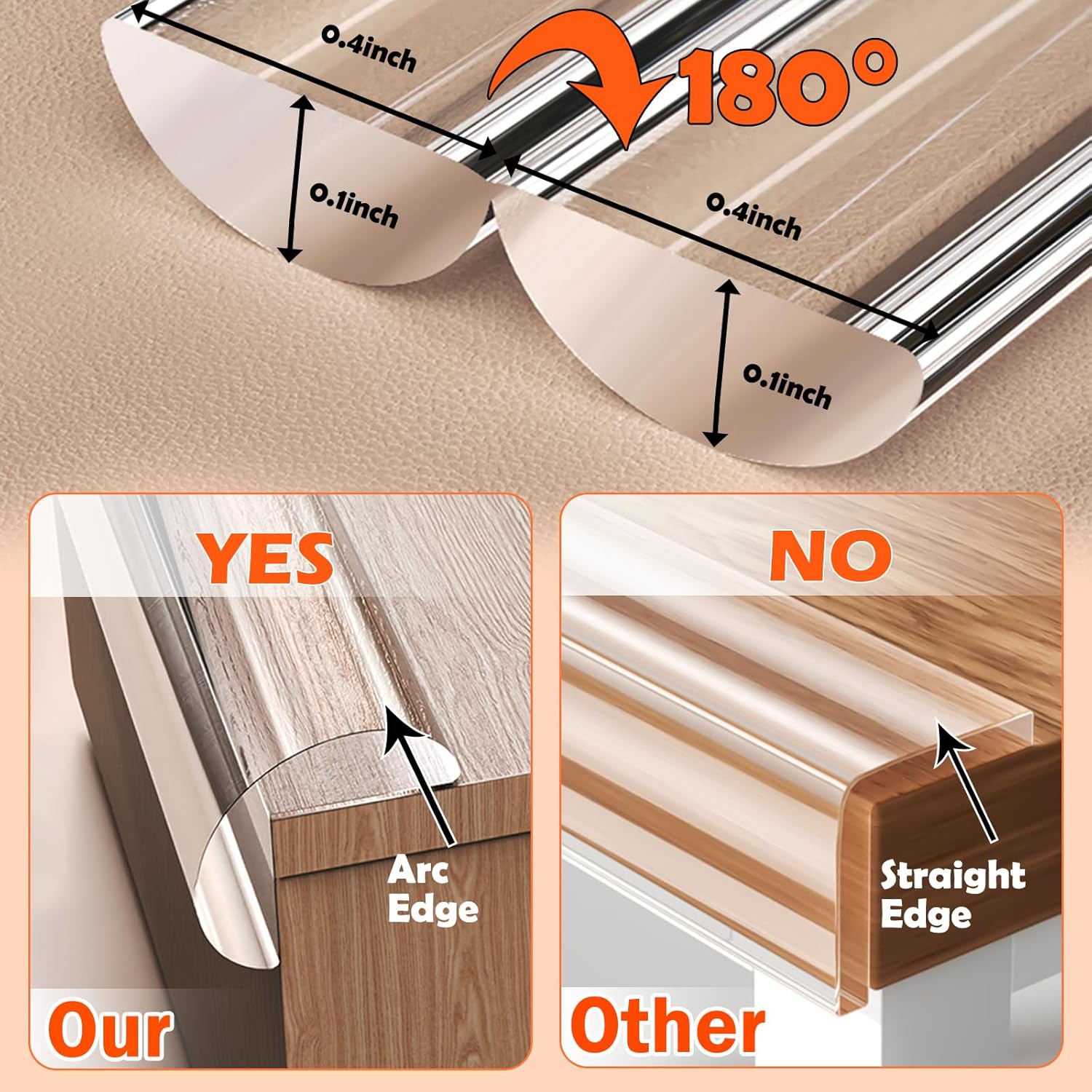 Protector de bordes a prueba de bebés de 10 pies, esquinas y bordes a prueba de bebés, protectores de esquinas para muebles, protectores de esquinas