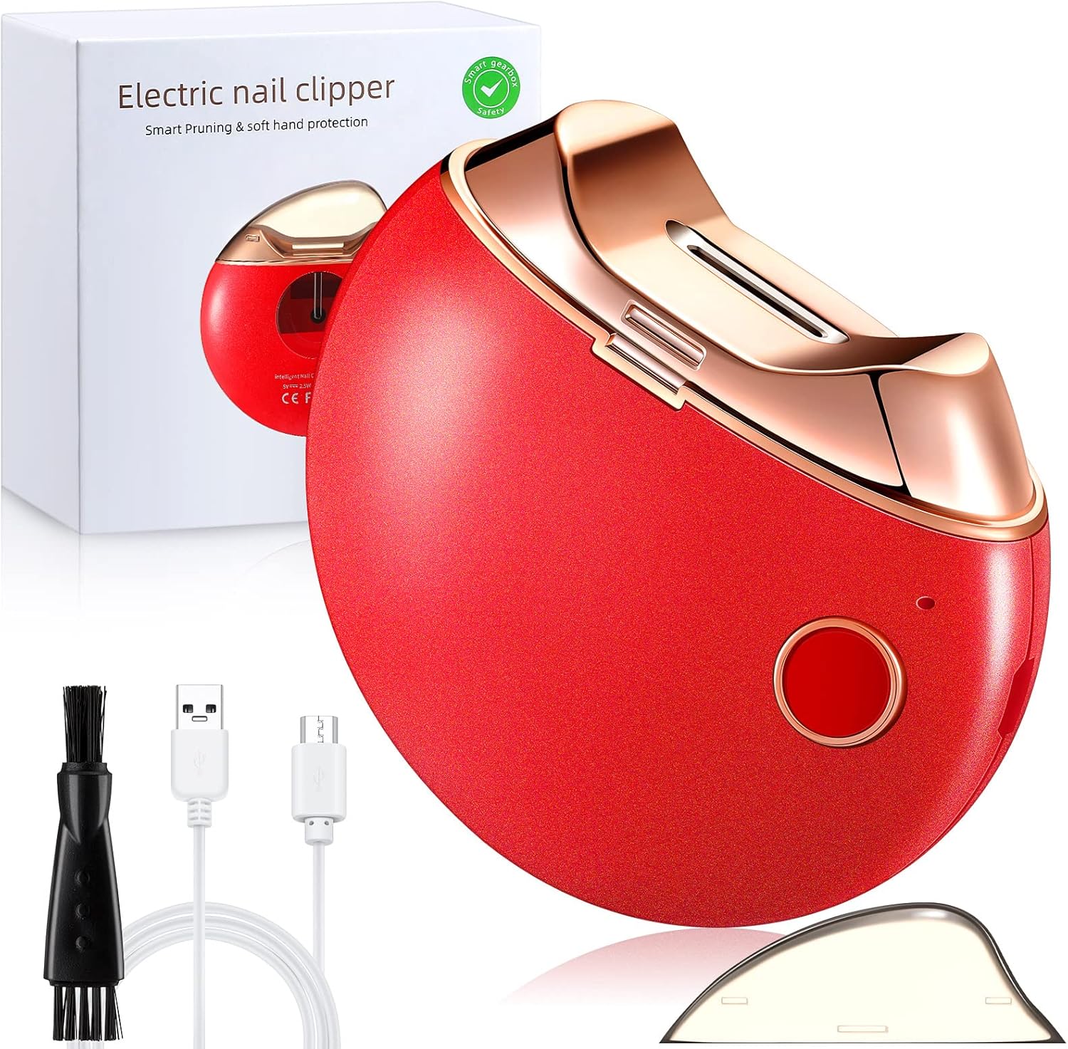 Minatee Cortaúñas automático, cortaúñas eléctrico, cortador de uñas de seguridad, tijeras de uñas, regalo para cuidadores, ancianos, adultos, niños,