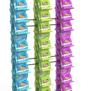 Eazy2hD Estante de patatas fritas mejorado con 54 clips, soporte de chips de 3 filas para fiestas, soporte para bolsas de chips de encimera, Eazy2hD Estante de patatas fritas mejorado con 54 clips, soporte de chips de 3 filas para fiestas, soporte para bolsas de chips de encimera,