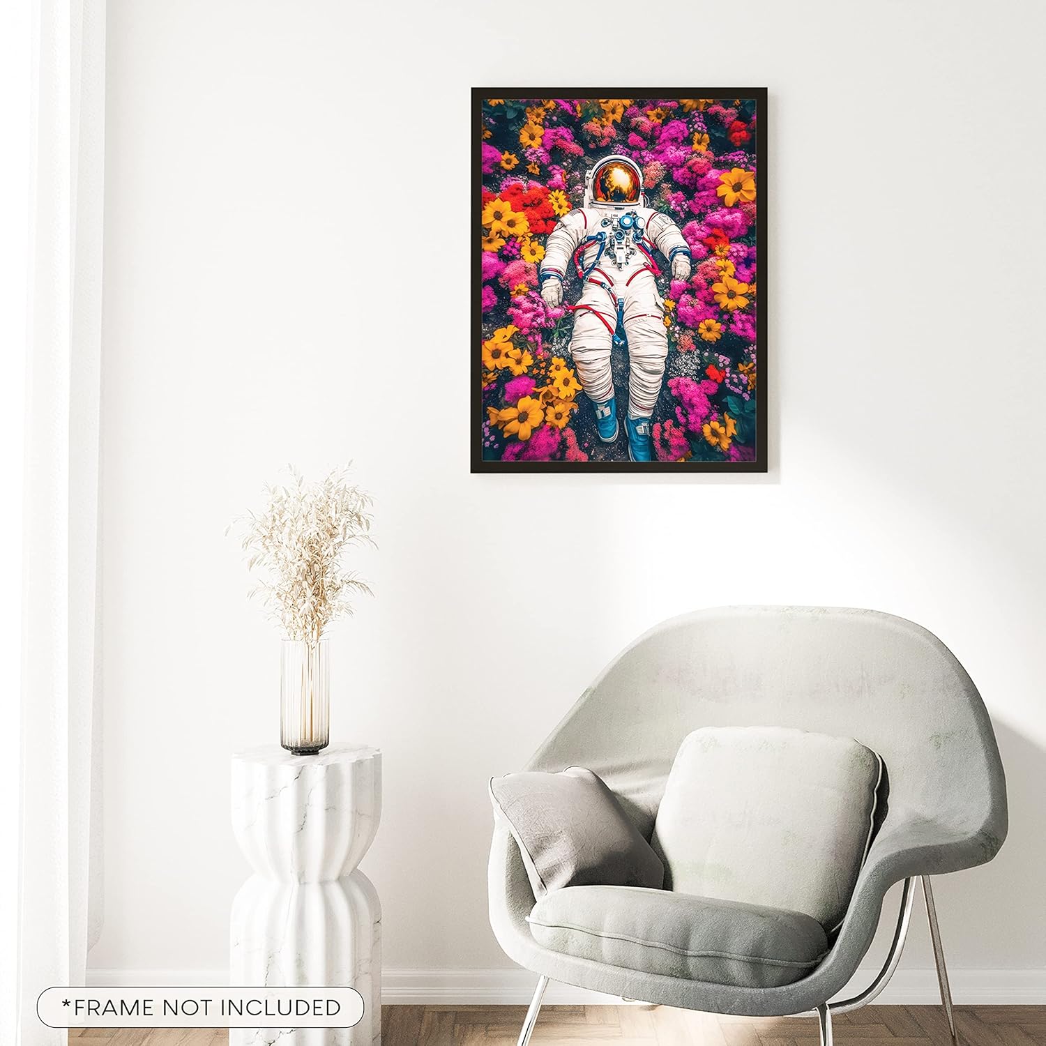 EXCOOL CLUB Decoración de astronauta espacial, póster de astronautas geniales de 12 x 16 pulgadas, arte de pared espacial para niños, estampado de