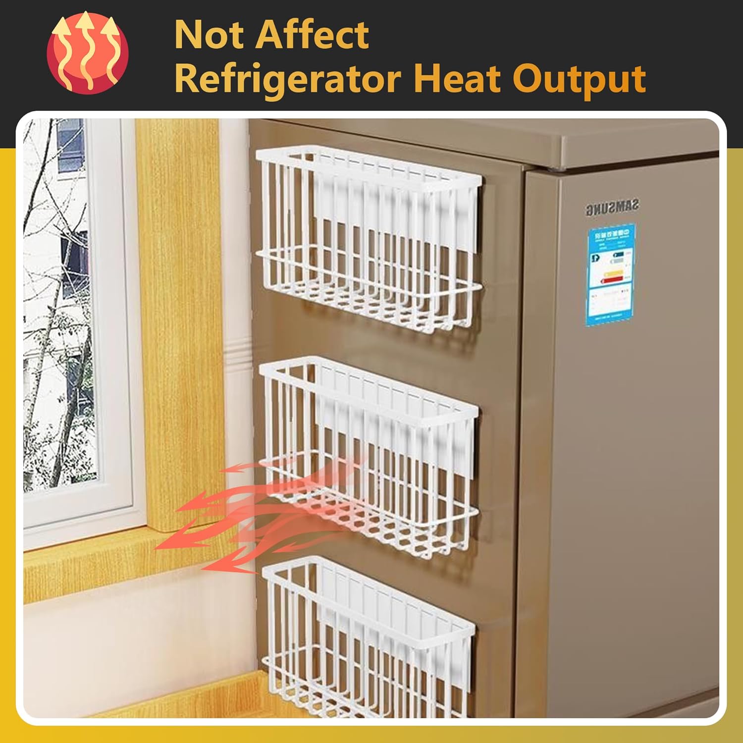 Organizador magnético para refrigerador, cesta magnética, organizador de cocina, organizador de almacenamiento de bolsa con cierre de cremallera de