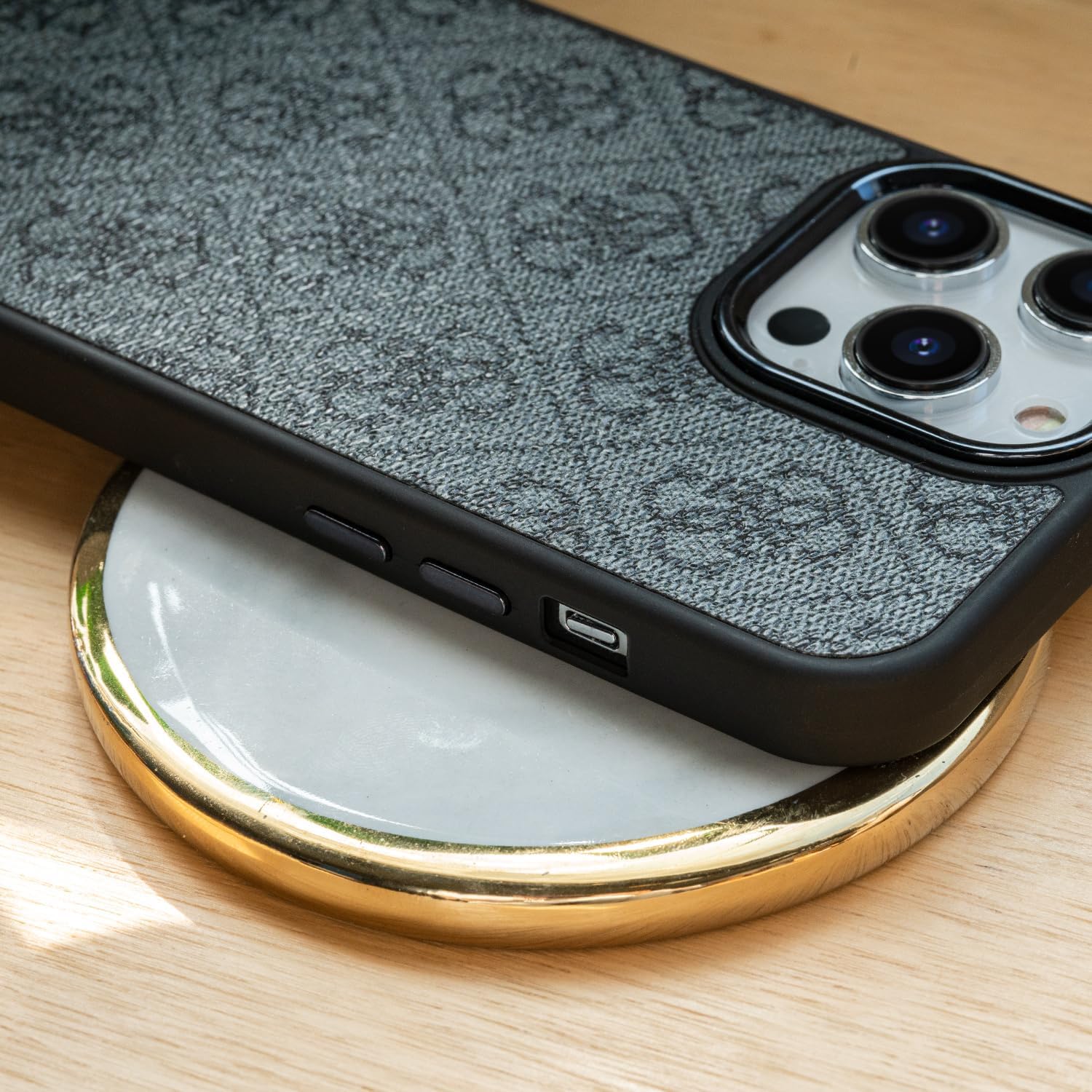 Funda de cuero para iPhone 14 Pro Max, con diseño clásico retro a cuadros, protección contra caídas a prueba de golpes, soporte de teléfono a la