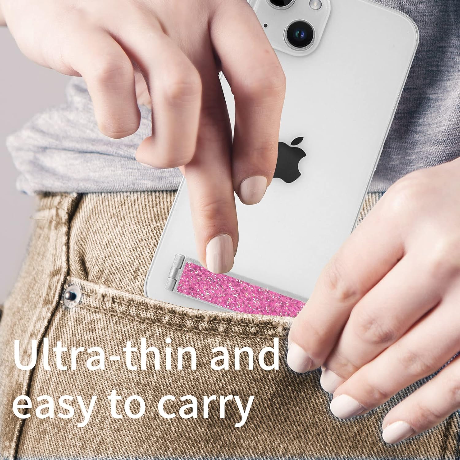 Mini soporte para teléfono, plegable, invisible, portátil, de metal, para escritorio, compatible con iPhone, Samsung y todos los teléfonos