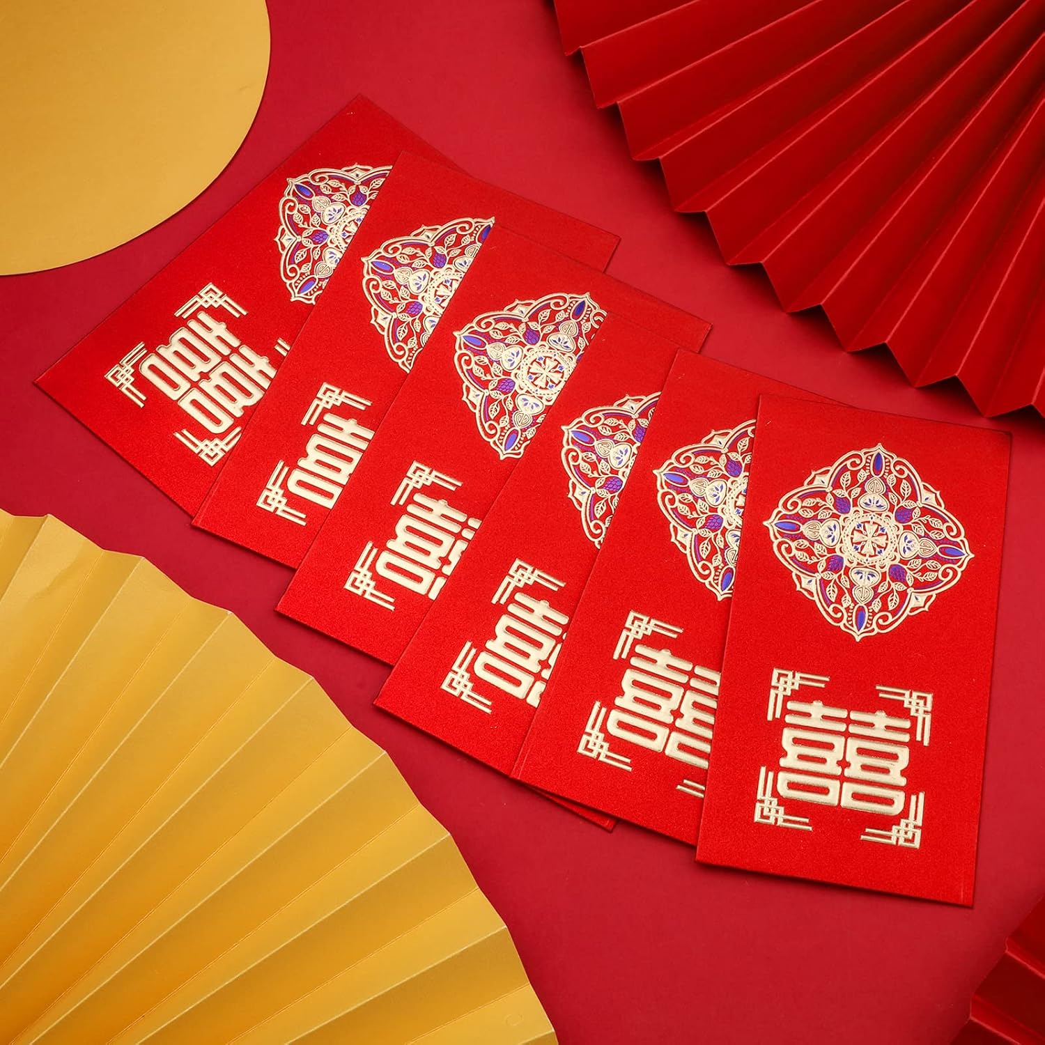 SAVITA 12 sobres rojos de boda, sobres rojos tradicionales chinos para boda, sobres de dinero de la suerte, sobres de boda, Hong Bao, boda, paquetes