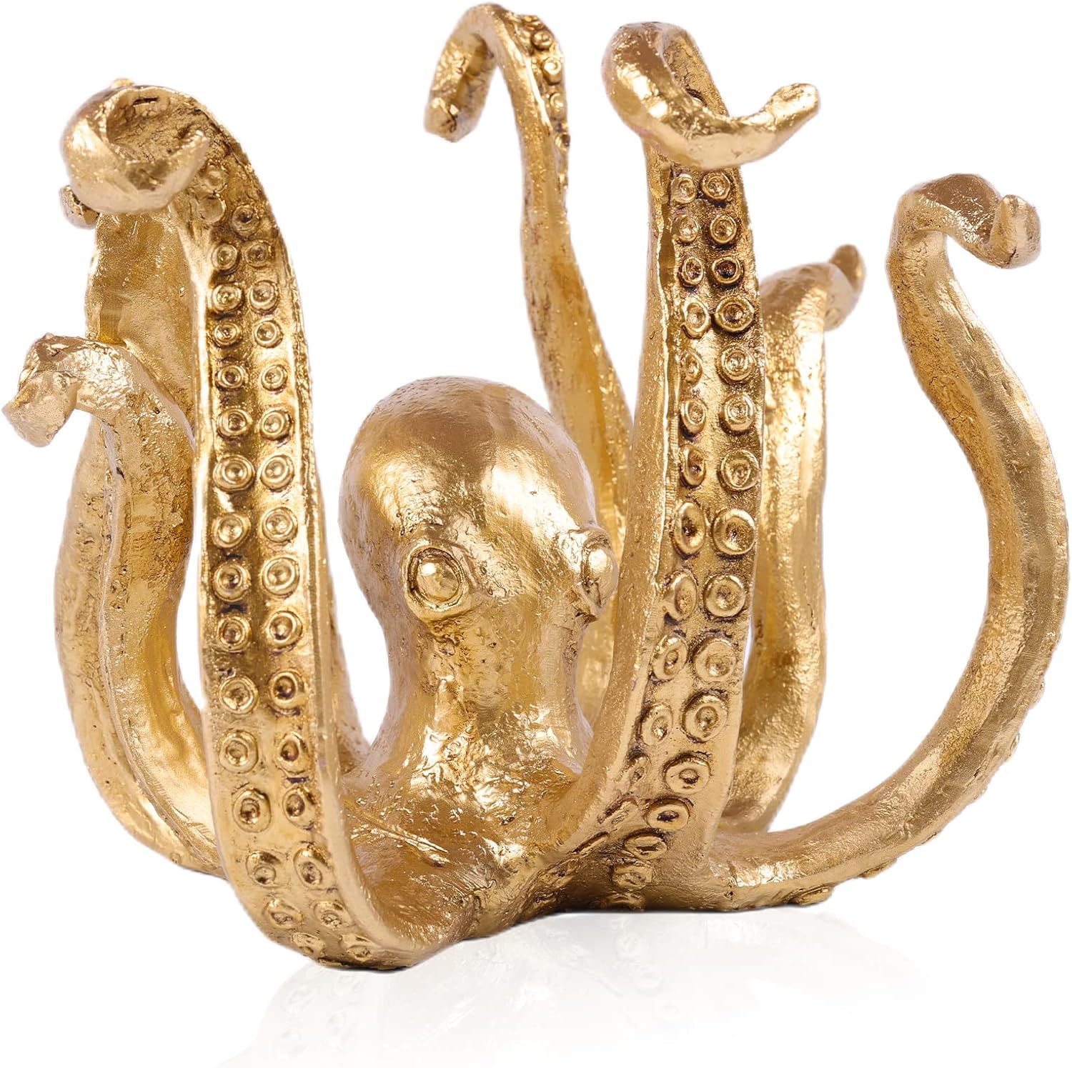 DOVDOV Portavasos de pulpo, soporte de taza de café de pulpo de resina, estatua de pulpo, decoración moderna dorada del hogar, accesorios de bar