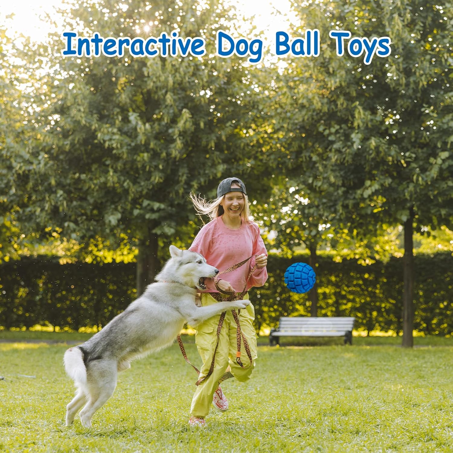 Juguete duradero para perros masticadores agresivos, pelota de juguete indestructible, bolas de goma para perros, bolas chirriantes para perros