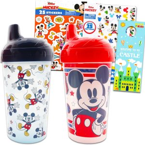 Disney Mickey Mouse – Juego de vasos para niños Paquete con 2 tazas a prueba de derrames, a prueba de fugas, aisladas más calcomanías de Mickey, Disney Mickey Mouse – Juego de vasos para niños Paquete con 2 tazas a prueba de derrames, a prueba de fugas, aisladas más calcomanías de Mickey,