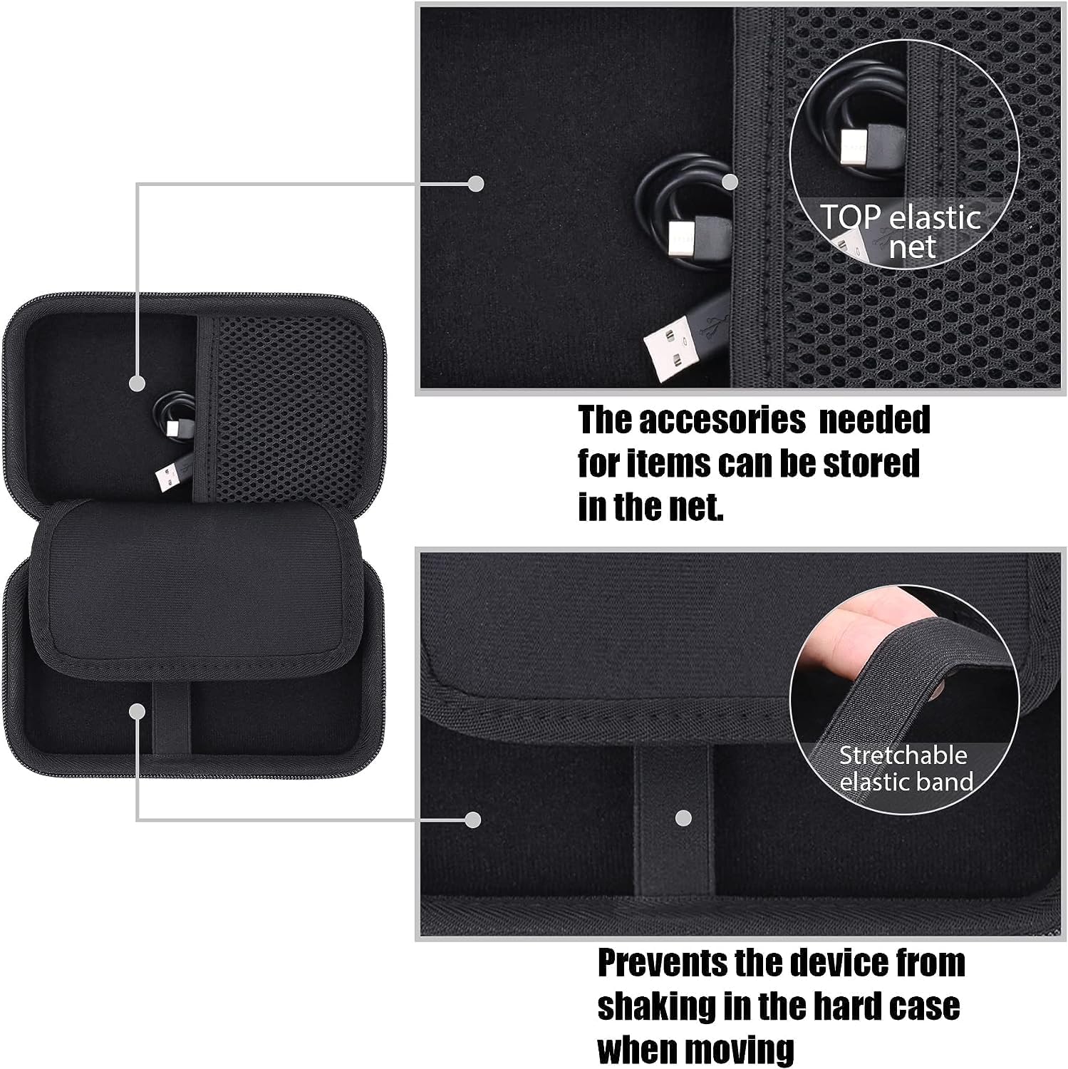 ChargerCity Funda rígida extra grande para GPS Garmin Nuvi Drive Drivesmart 50 51 52 55 56 57 58 60 61 62 63 64 65 66 67 68 2639LMT 2689TOMTOM VIA