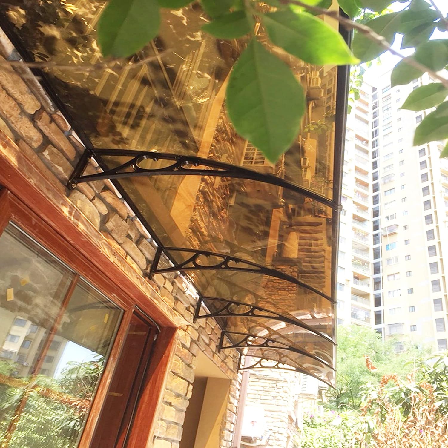 Toldo de ventana para puerta delantera, toldo de muebles de jardín, protección contra la lluvia UV, lámina hueca de policarbonato de una pieza,