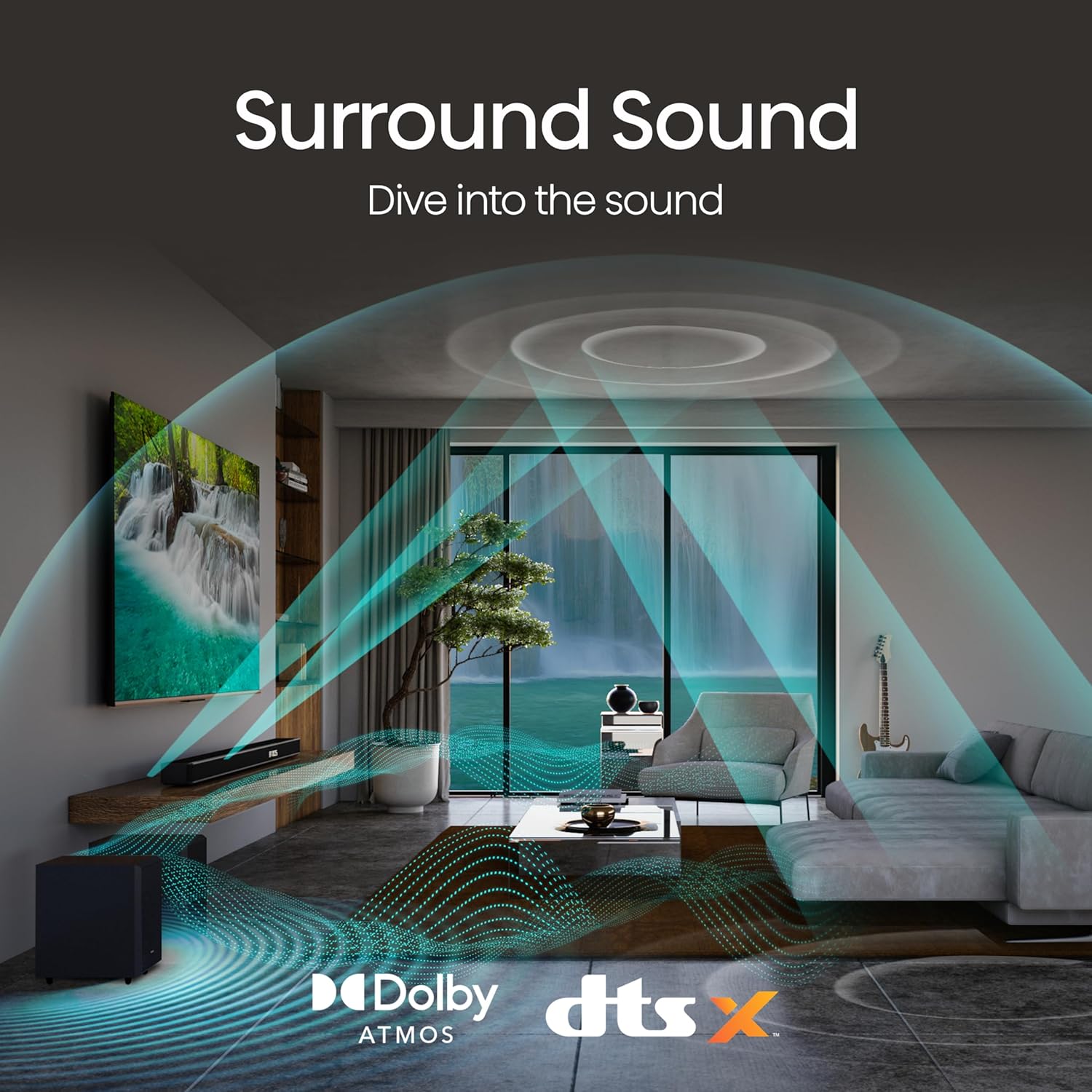 Hisense AX3125H Barra de sonido 3.1.2Ch con subwoofer inalámbrico, 440W, Dolby Atmos, Bluetooth 5.3, EzPlay, paso HDMI 4K a través de, listo para TV