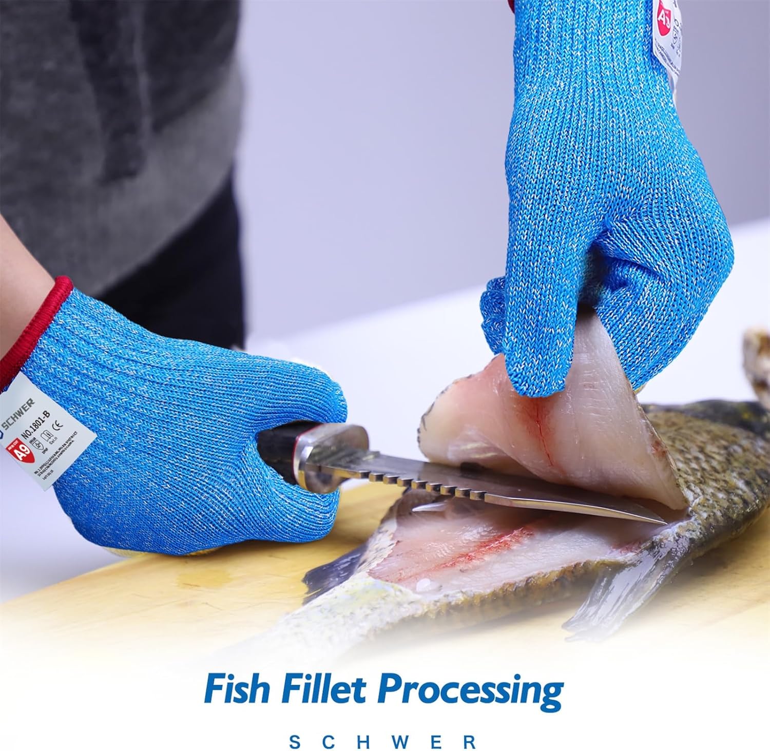 Schwer SlicePro ANSI A9 – Guantes resistentes a los cortes PR1801, guantes de corte confiables de grado alimenticio, guantes de mandolina para