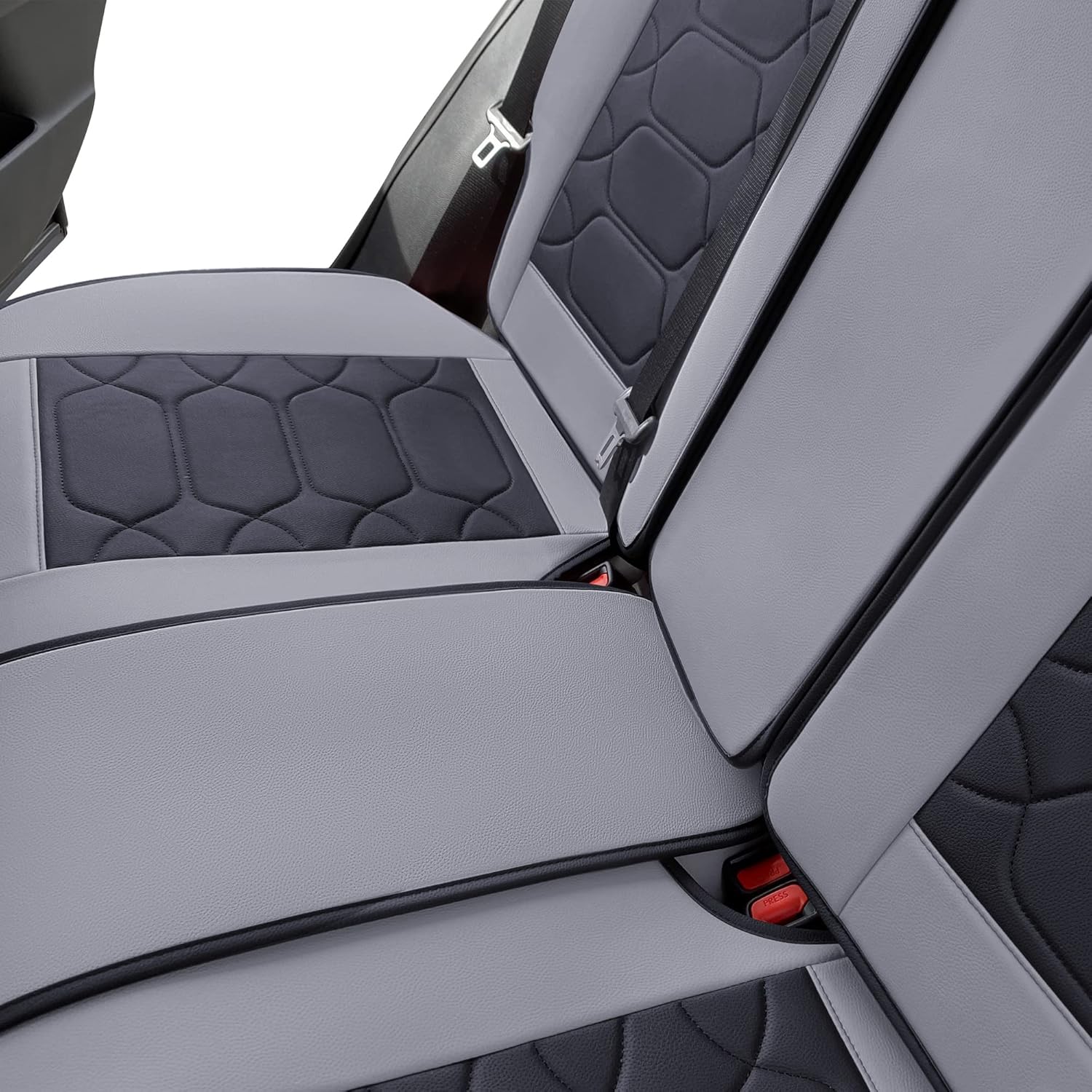 OASIS AUTO Toyota RAV4 – Fundas de asiento de accesorios 2013-2025 de piel de ajuste personalizado para RAV-4 (juego completo deportivo, negro y