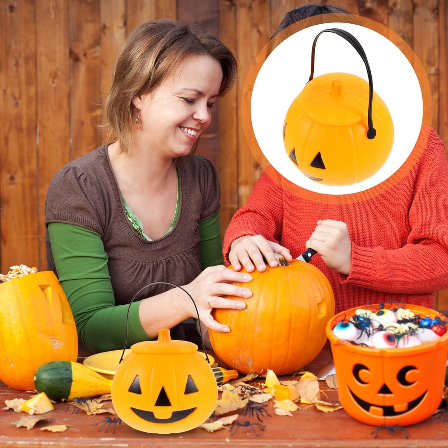 Operitacx Mini cubos de calabaza de plástico calabazas para caramelos, bolsas de caramelos, bolsas de dulces de calabaza, bolsa de dulce o truco de
