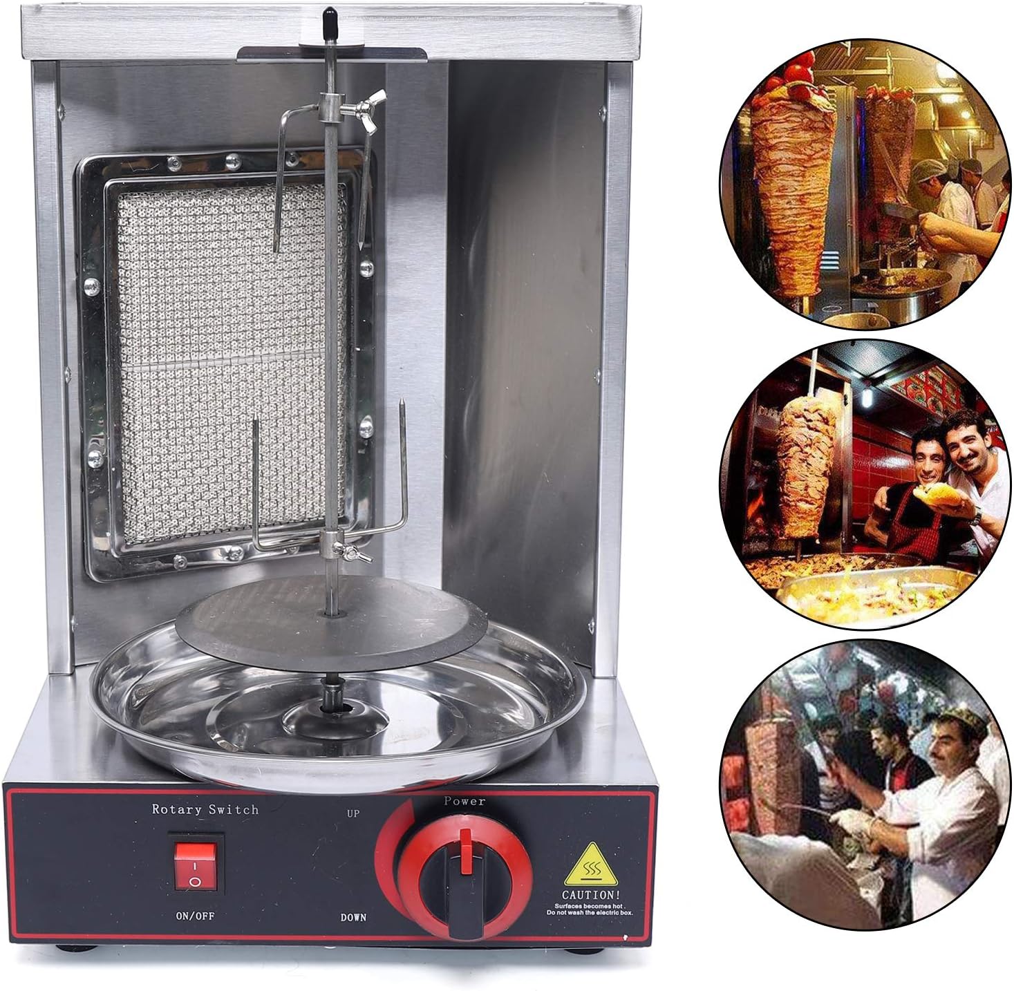 Asador de gas vertical Doner Kebab Gyro Grill Machine Commercial Shawarma Machine, para cocina de restaurante comercial en casa, máquina Doner Kebab