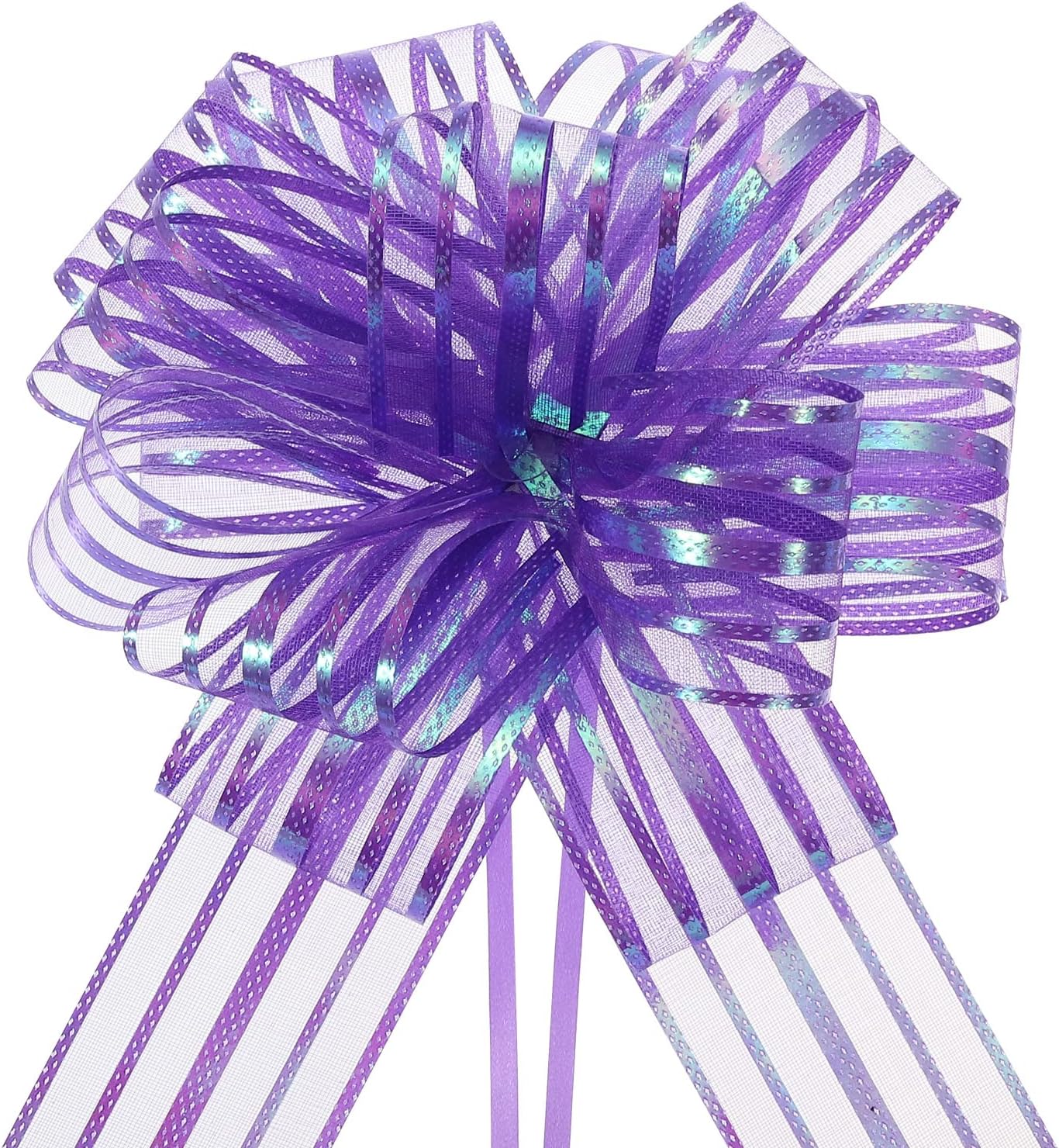 MECCANIXITY 15 lazos grandes de organza de 6 pulgadas para envolver regalos, cinta de hilo de gasa, color morado, para cestas de boda, regalos,
