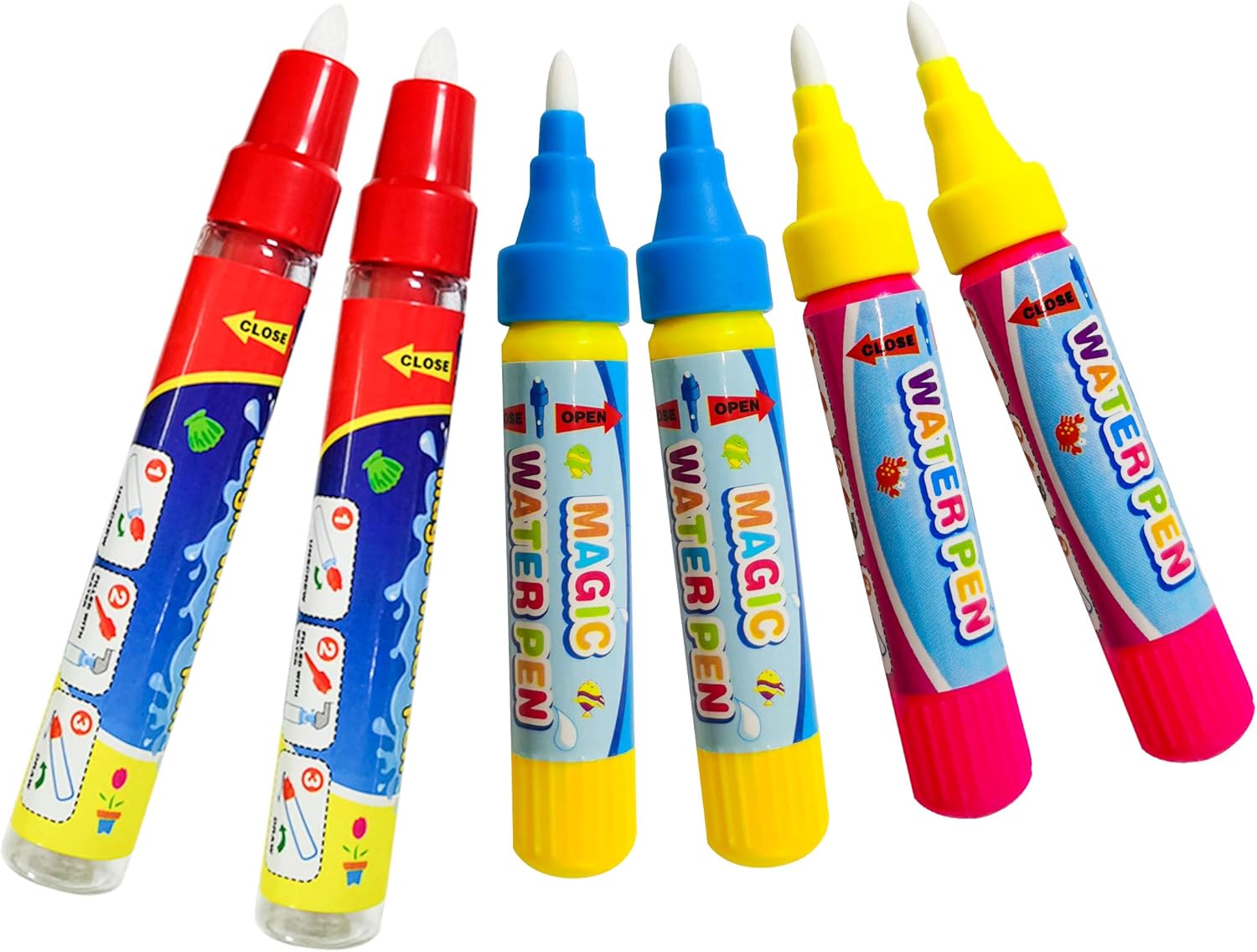 COSBAY Bolígrafos de agua de repuesto para garabatos de agua, bolígrafos de dibujo para alfombrilla de dibujo (multicolor, 6 unidades)