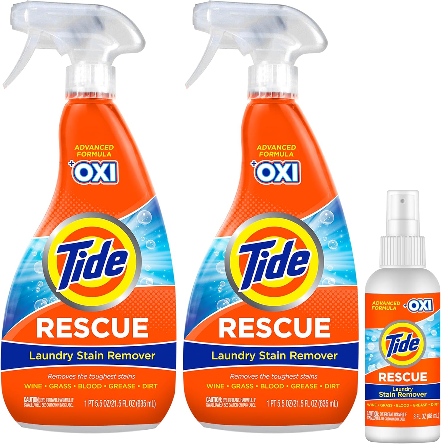 Tide Removedor de manchas de lavandería con Oxi, ropa de rescate, tapicería, alfombra y más de Tough Stains, tratamiento de manchas, 22 onzas