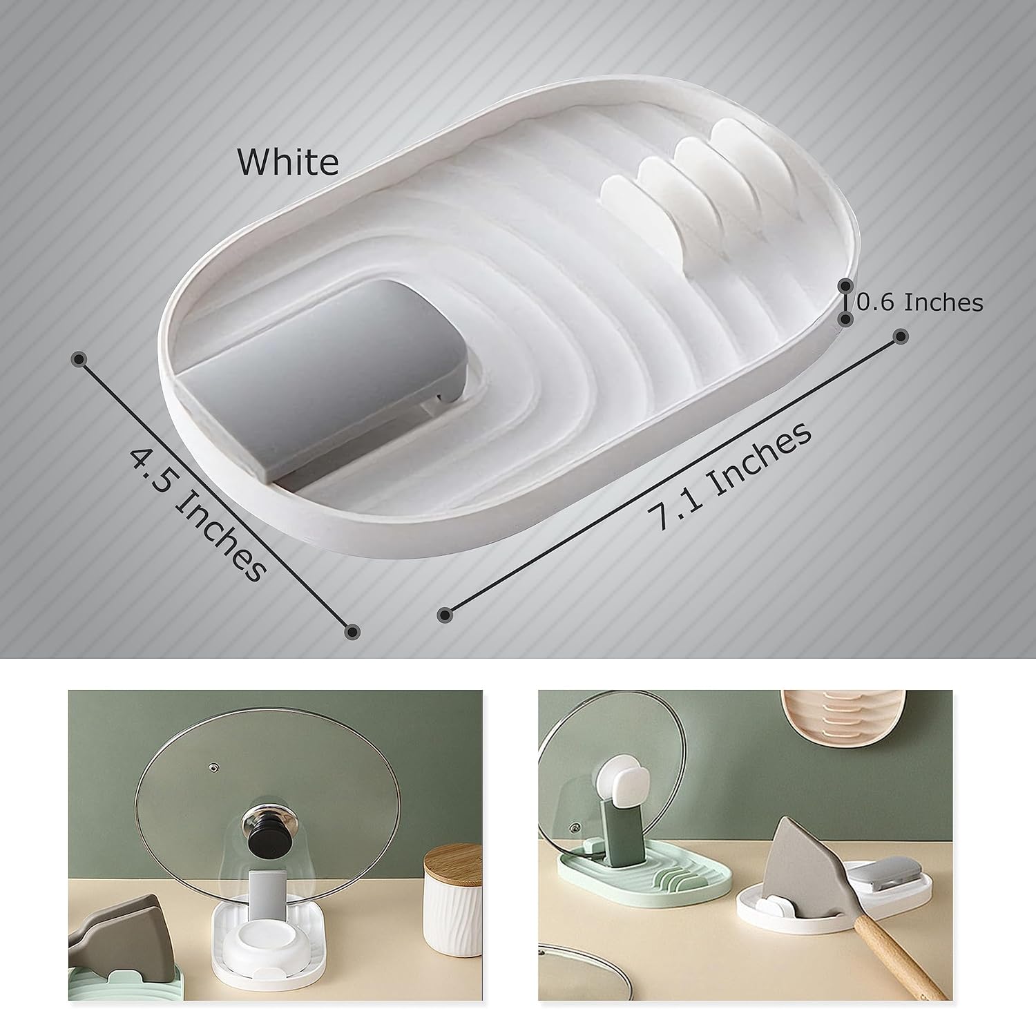 El soporte para cuchara para encimera de cocina mantiene los utensilios de cocina y la tapa al alcance de la mano mientras prepara tus comidas.