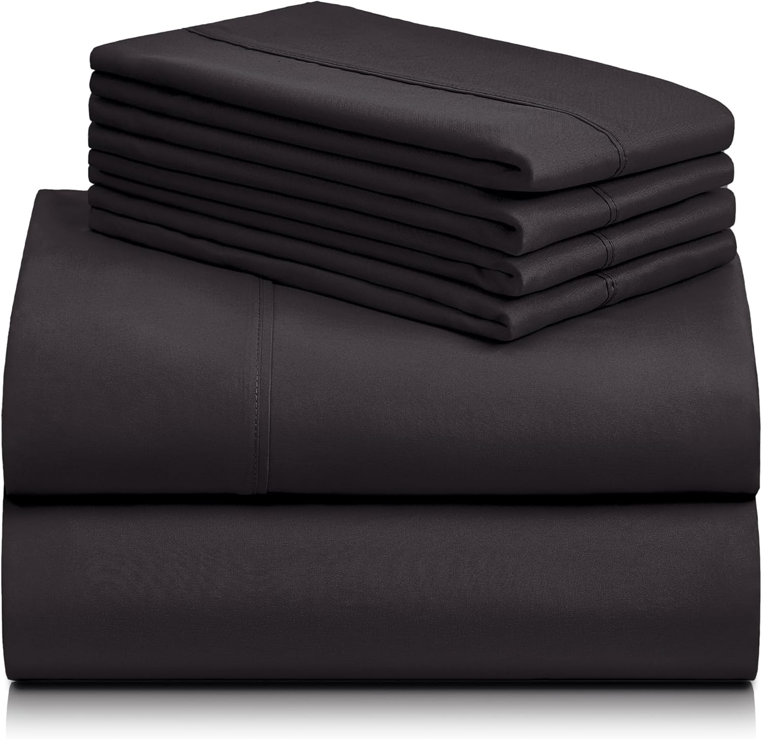 LuxClub Juego de sábanas de 6 piezas tamaño King, rayón hecho de bambú, bolsillos profundos de 18 pulgadas, sin arrugas, lavables a máquina, ropa de