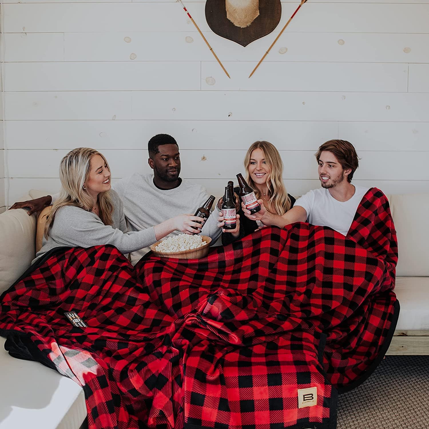 Big Blanket Co – Manta extra grande  Original Stretch, 10 x 10 pies, acogedora, sedosa, suave y perfecta para noches de cine de verano, lavable a