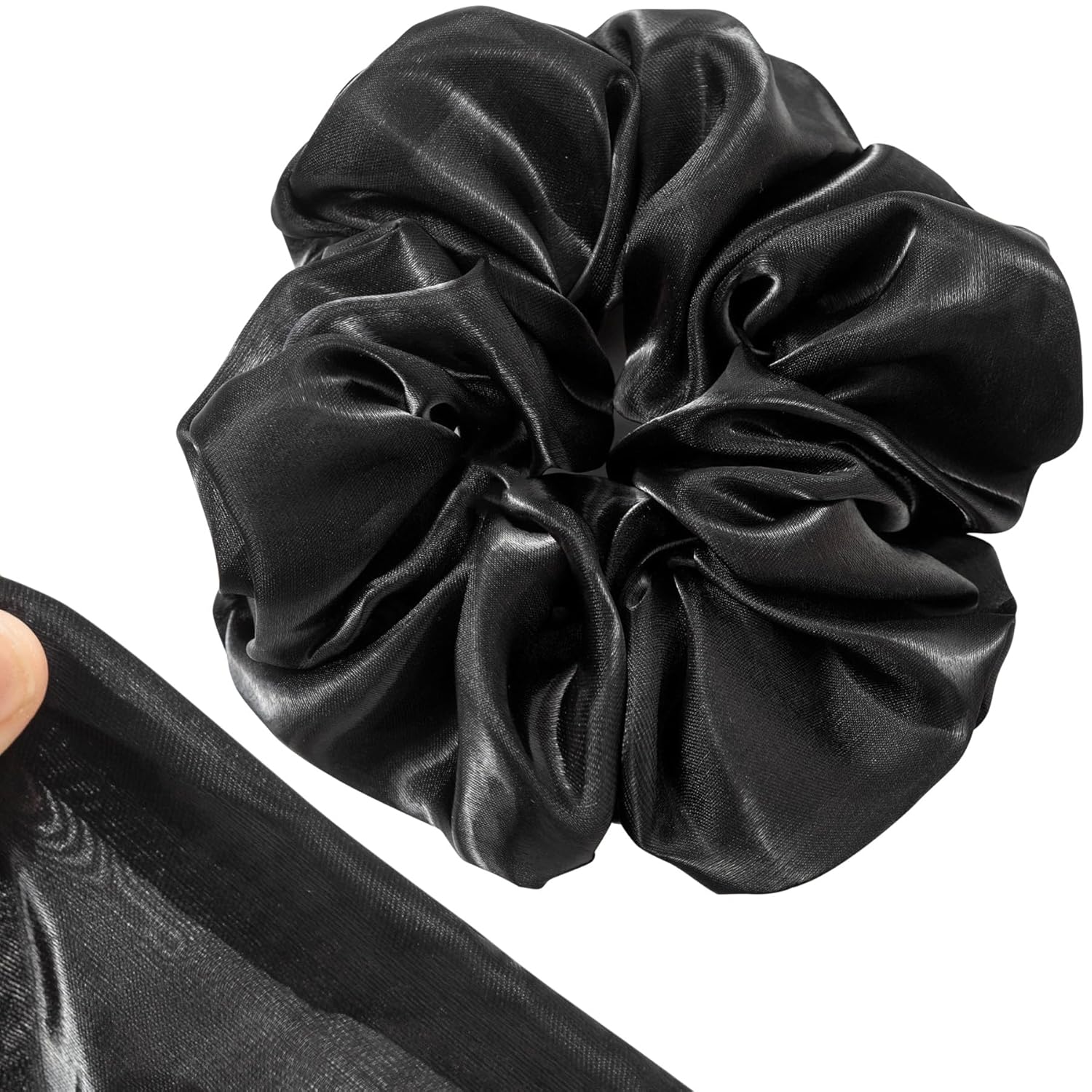 Accglory Coleteros de pelo extra grandes con perlas para mujeres y niñas, accesorios de cabello grandes para todos los estilos de cabello (coletero
