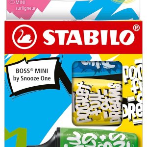STABILO Resaltador BOSS MINI de Snooze One – Paquete de 3 – Azul, Amarillo, Verde STABILO Resaltador BOSS MINI de Snooze One – Paquete de 3 – Azul, Amarillo, Verde