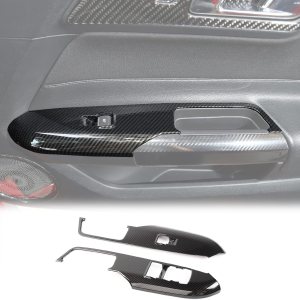 RT-TCZ Manija de puerta de fibra de carbono, interruptor de control de ventana, cubierta de panel de botón, calcomanía para decoración de RT-TCZ Manija de puerta de fibra de carbono, interruptor de control de ventana, cubierta de panel de botón, calcomanía para decoración de