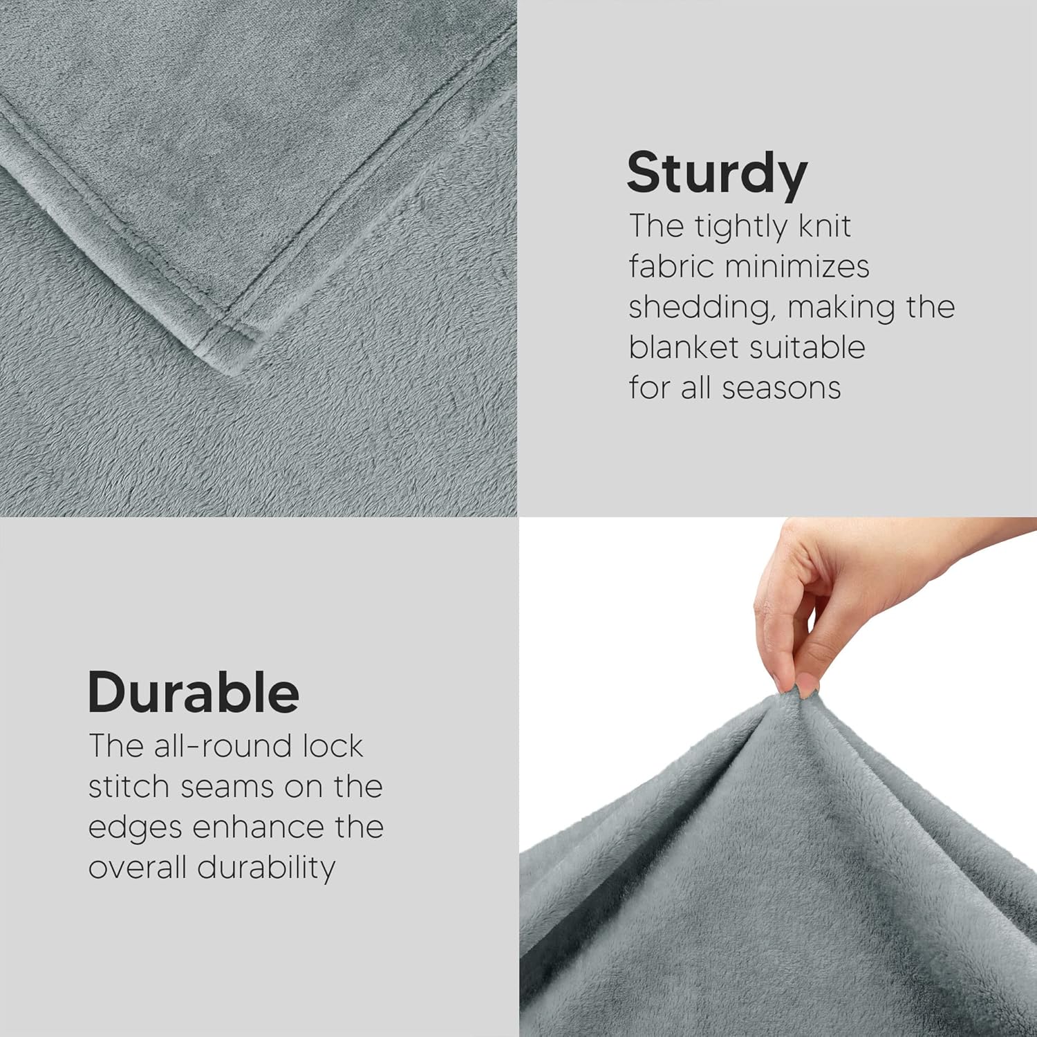 Utopia Bedding – Manta polar de 8.85 ozyd, tamaño individual, color gris ceniza, cobija para cama de microfibra, mullida, suave y antiestática (90 x