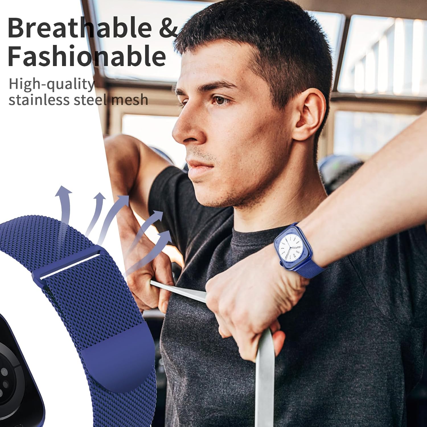 ZALAVER Correa de metal compatible con correas de Apple Watch de 1.496 in 1.575 in 1.614 in 1.654 in 1.732 in 1.772 in 1.929 in para mujeres y
