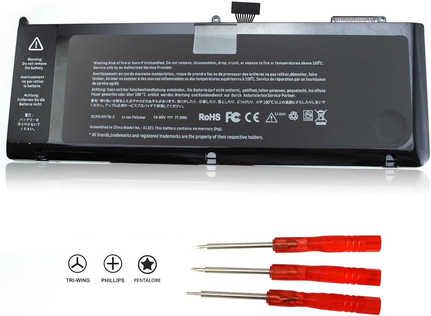 ANGWEL A1321 – Batería para portátil MacBook Pro de 15 pulgadas (solo mediados de 2009, versión de mediados de 2010) A1286 MC371LLA