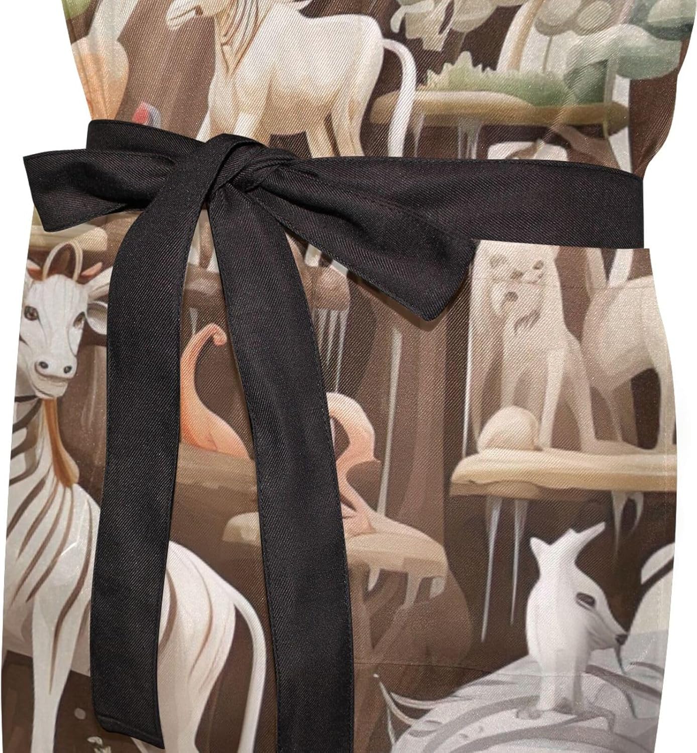 RPLIFE Delantal de cocina con imágenes de animales para mujer, delantal de hombre con bolsillos, delantal impermeable, delantal para mujer